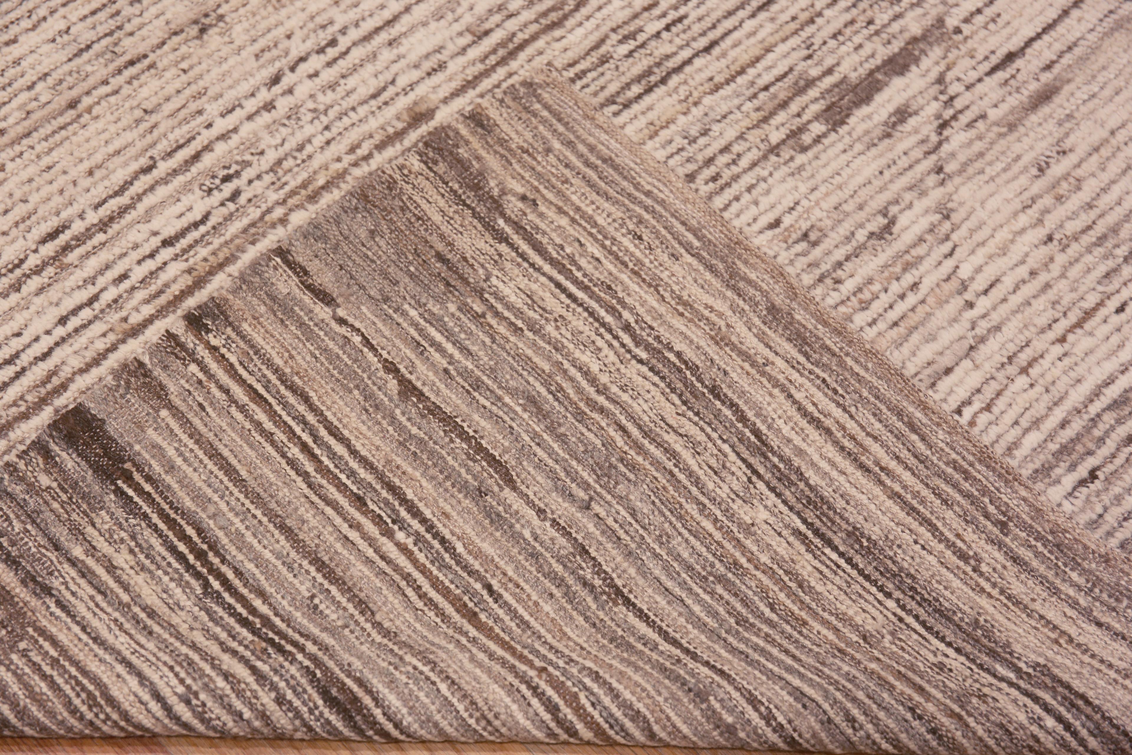 Noué à la main Collection Nazmiyal, tapis à poils de laine moderne et minimaliste fait à la main 11'9