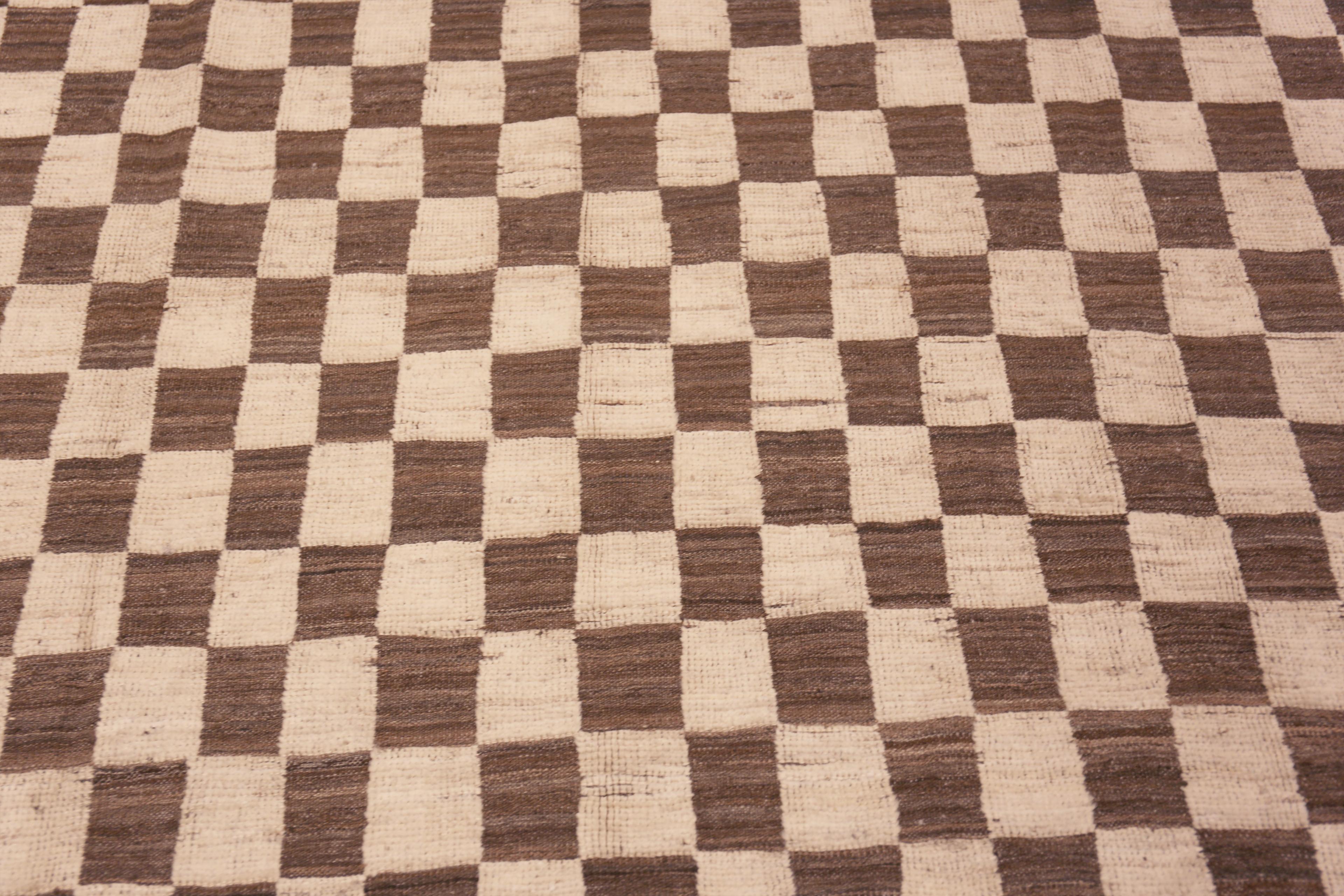 Central Asian Nazmiyal Collection Modern Moroccan Checkerboard Design Area Rug 9'5