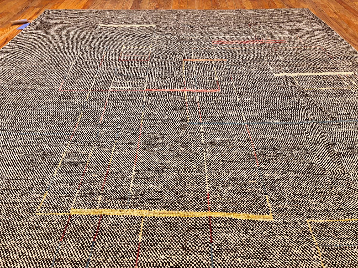 Nazmiyal Collection Moderne Neutralton Minimalist Teppich 8 ft 10 in x 11 ft 11 in (Afghanisch) im Angebot