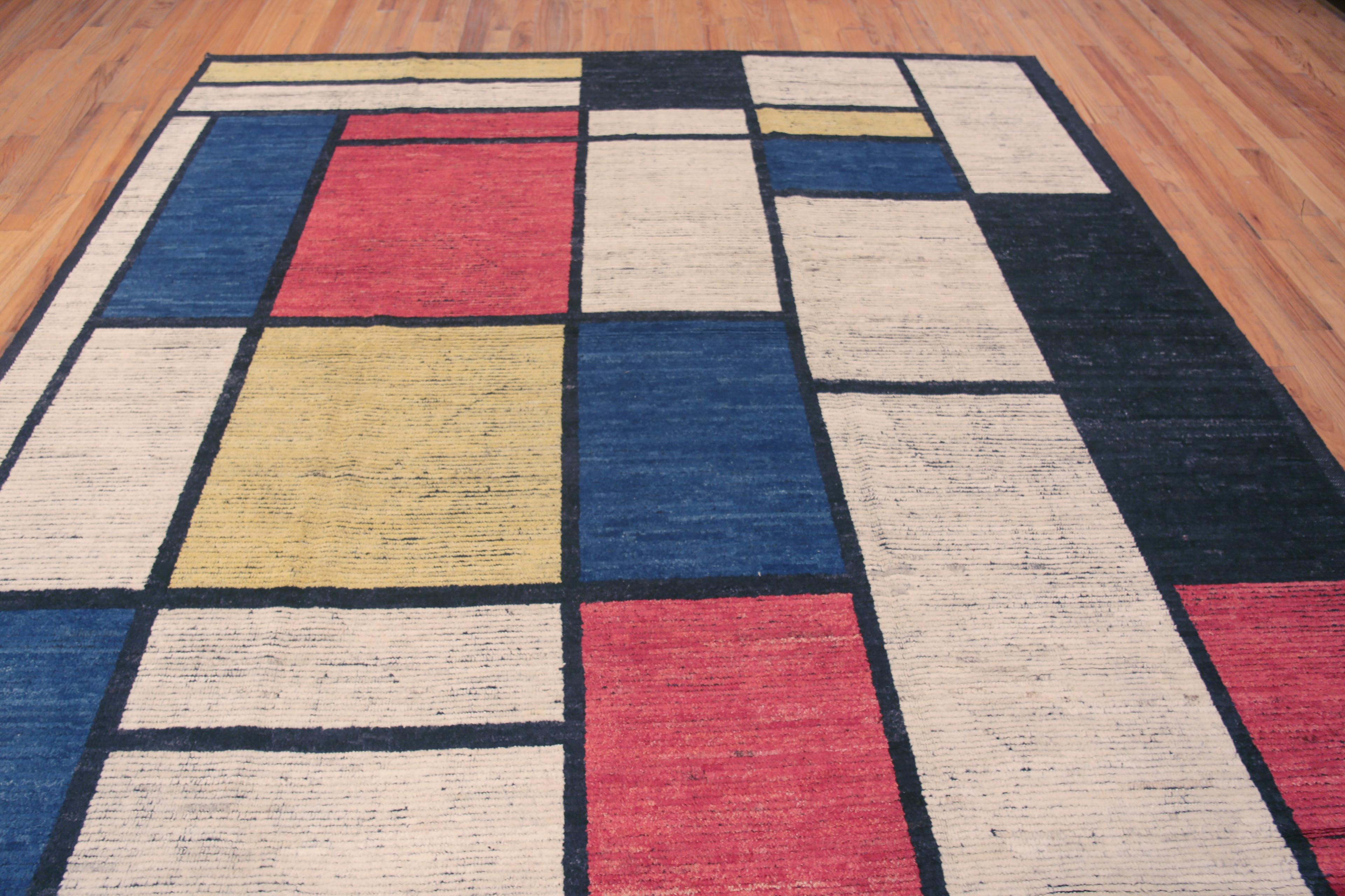 Central Asian Nazmiyal Collection Modern Piet Mondrian Design Room Size Area Rug 9'5