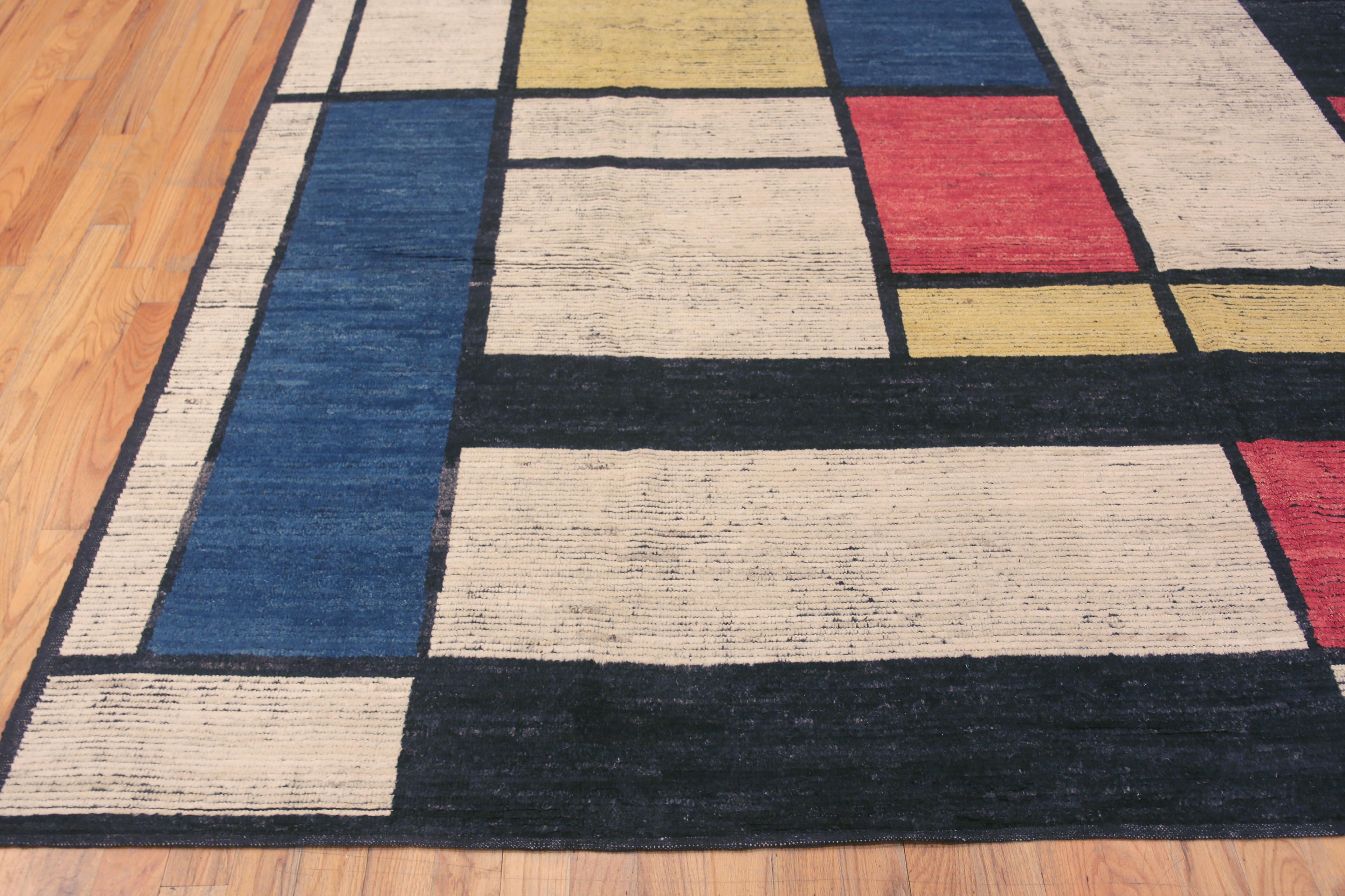 Contemporary Nazmiyal Collection Modern Piet Mondrian Design Room Size Area Rug 9'5