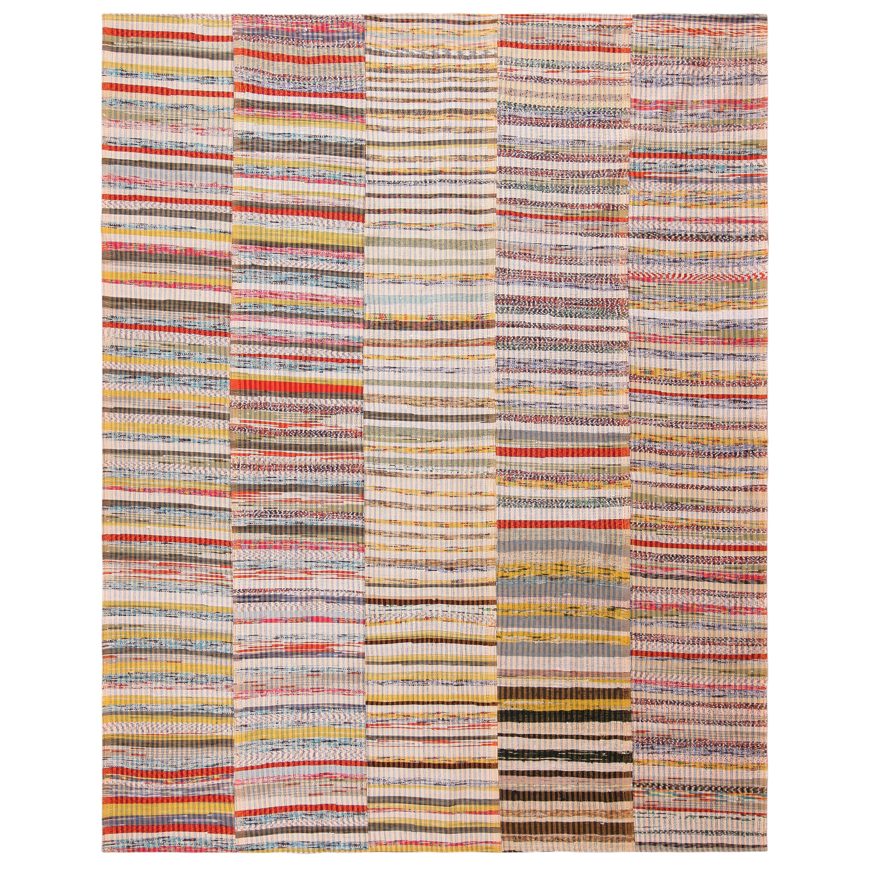 Tapis Rag moderne de la collection Nazmiyal. 9 pieds 8 po. x 11 pieds 10 po.