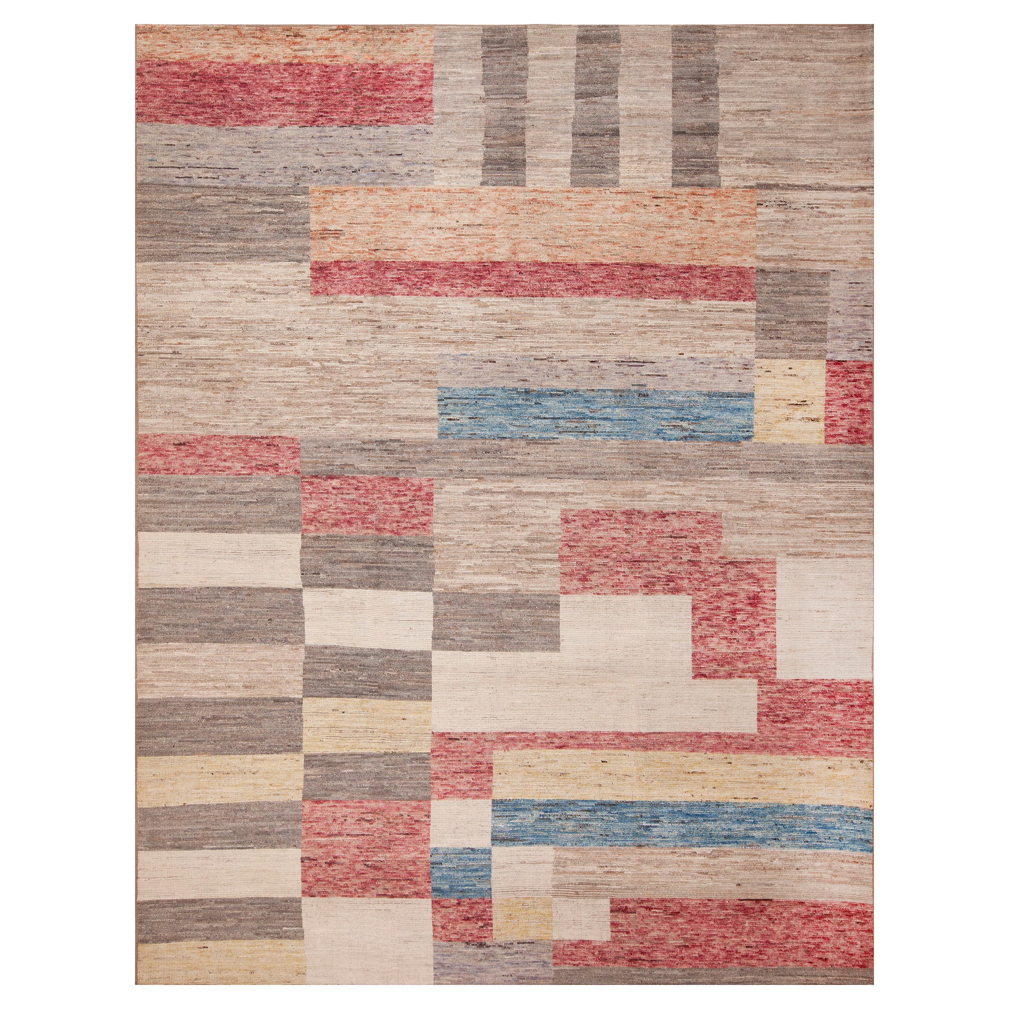 Collection Nazmiyal, tapis de conception géométrique rétro moderne 9'4" x 11'10"