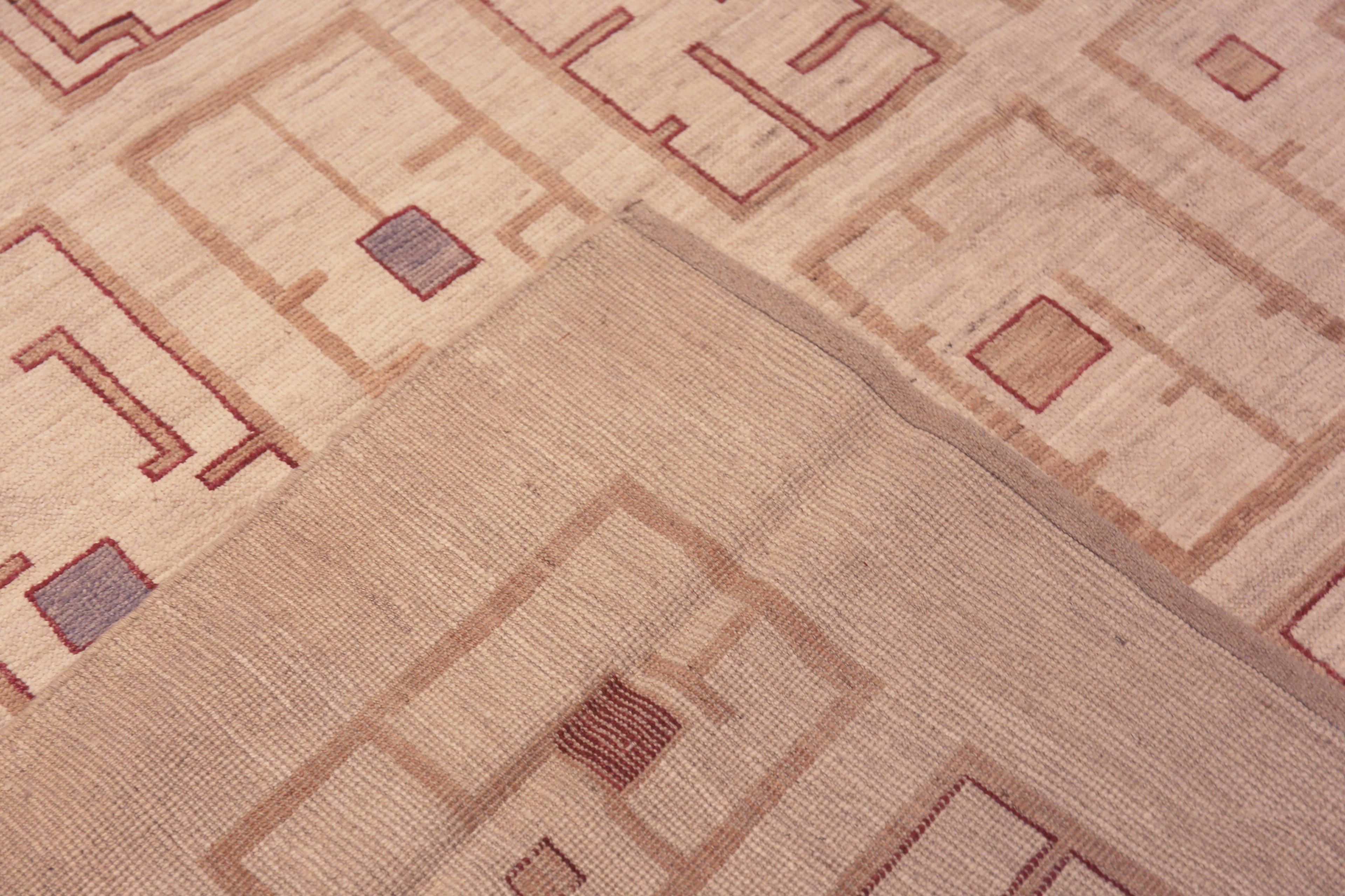 Collection Nazmiyal, grille tribale rustique moderne, tapis géométrique 10'6