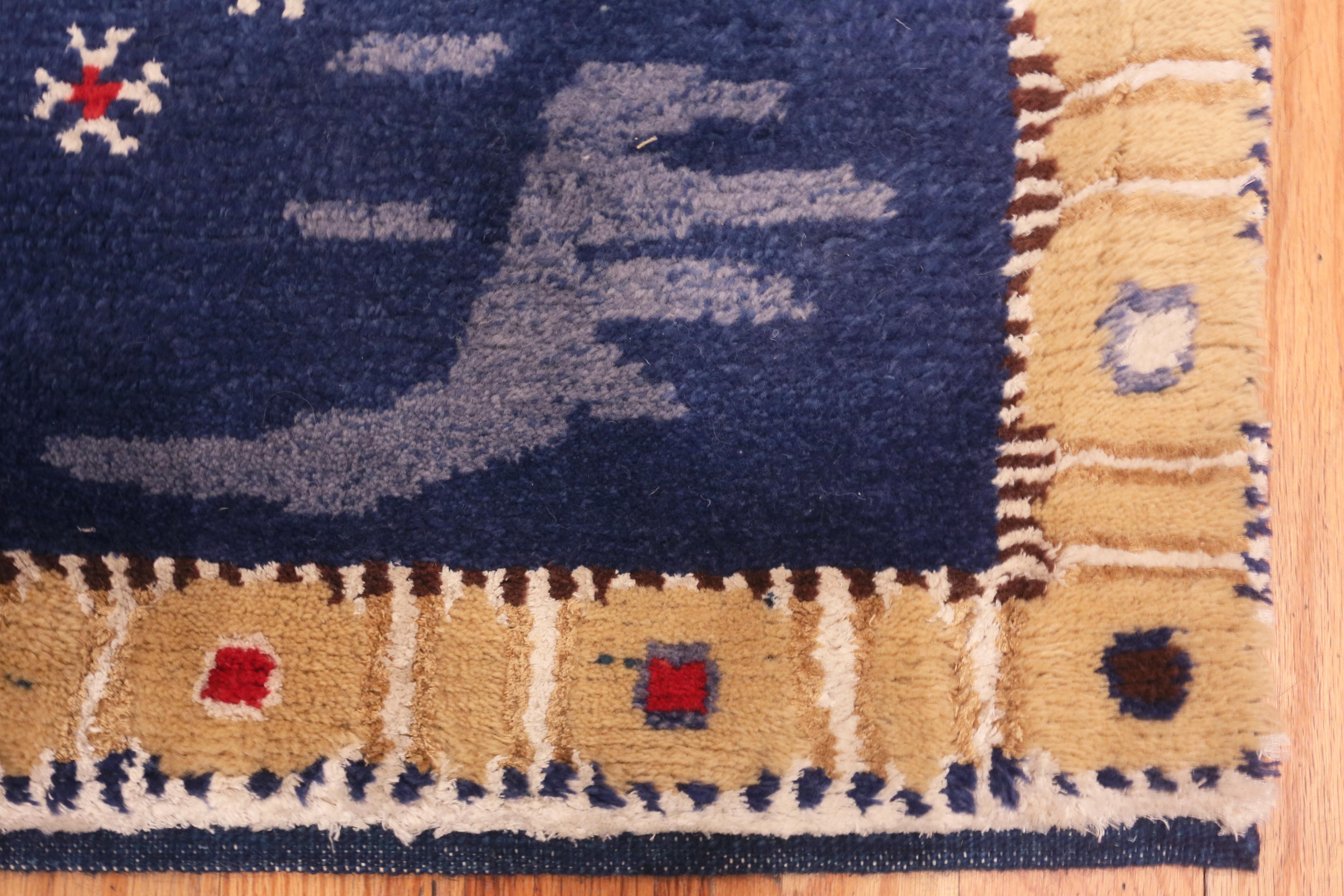 Contemporary Nazmiyal Collection Modern Silk And Wool Swedish Inspired Rug