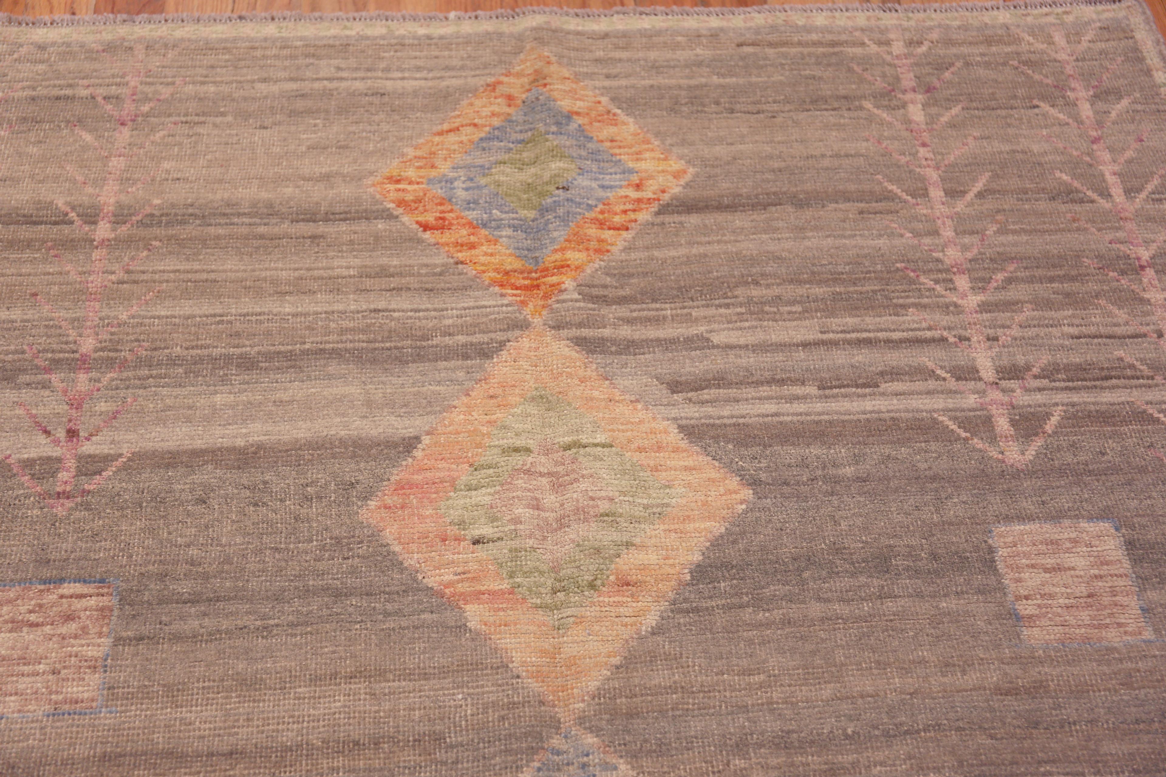 Centrasiatique Collection Nazmiyal, petite taille, tapis tribal géométrique de 5'1