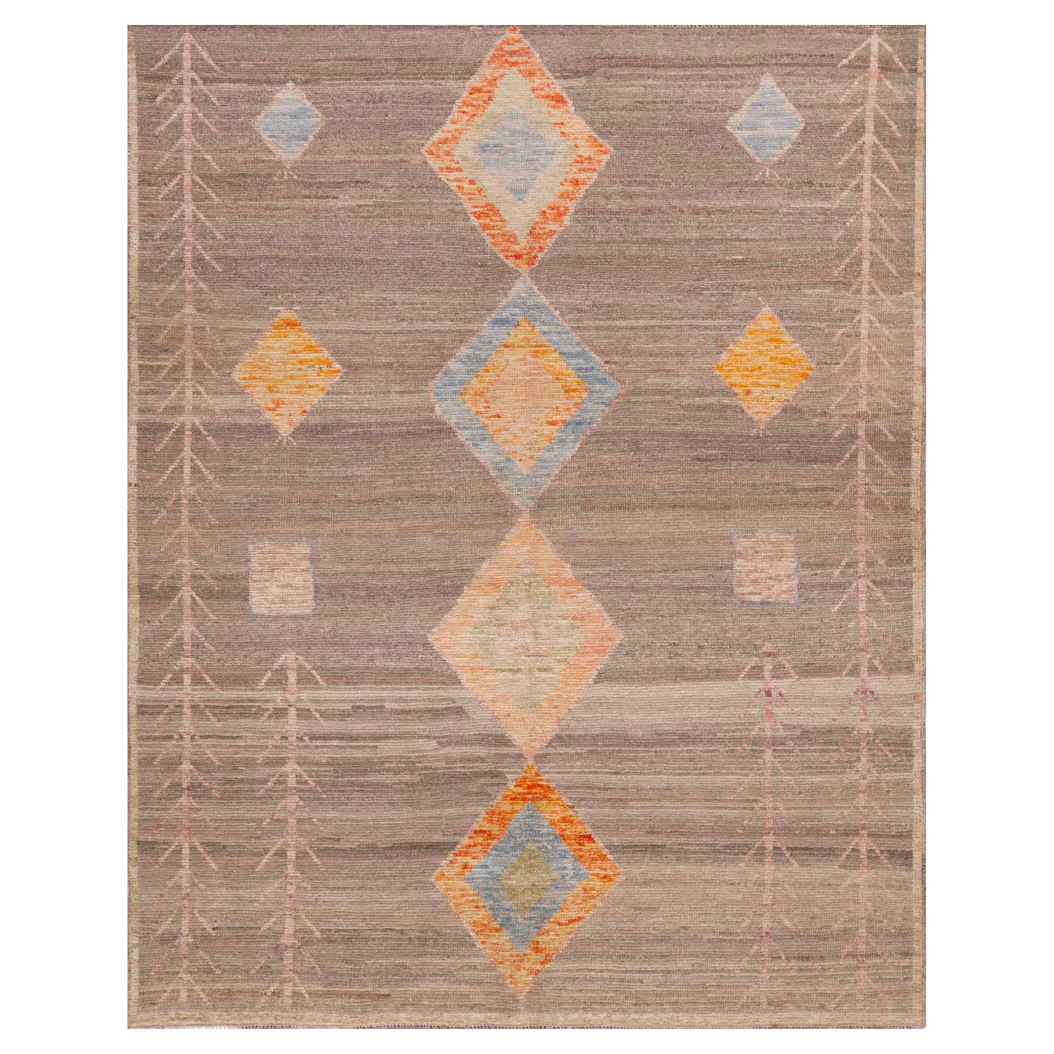 Collection Nazmiyal, petite taille, tapis tribal géométrique de 5'1" x 6'4" en vente