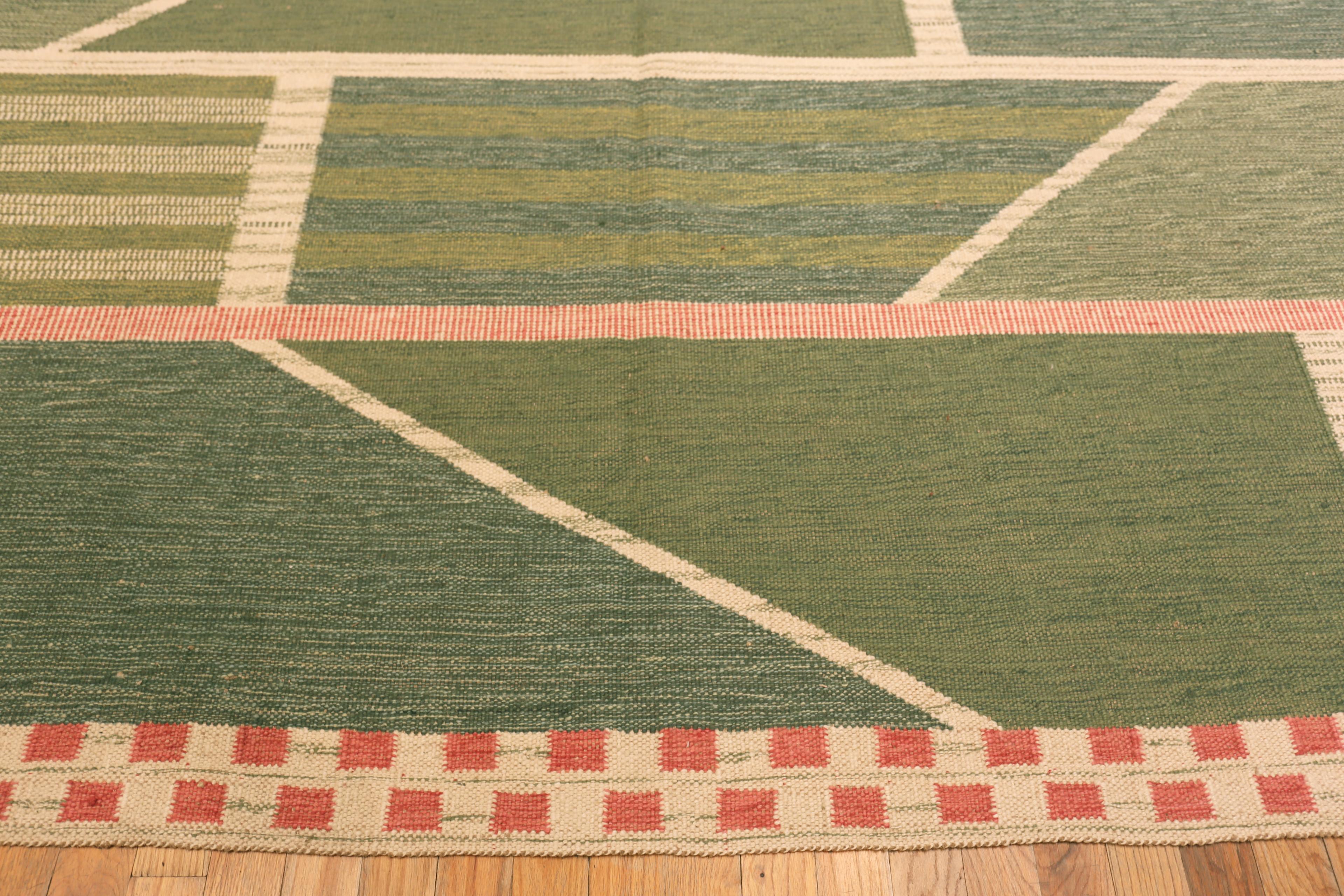 Nazmiyal Collection Moderne schwedische inspiriert Kilim Teppich 9 ft 5 in x 11 ft 8 in (Afghanisch) im Angebot