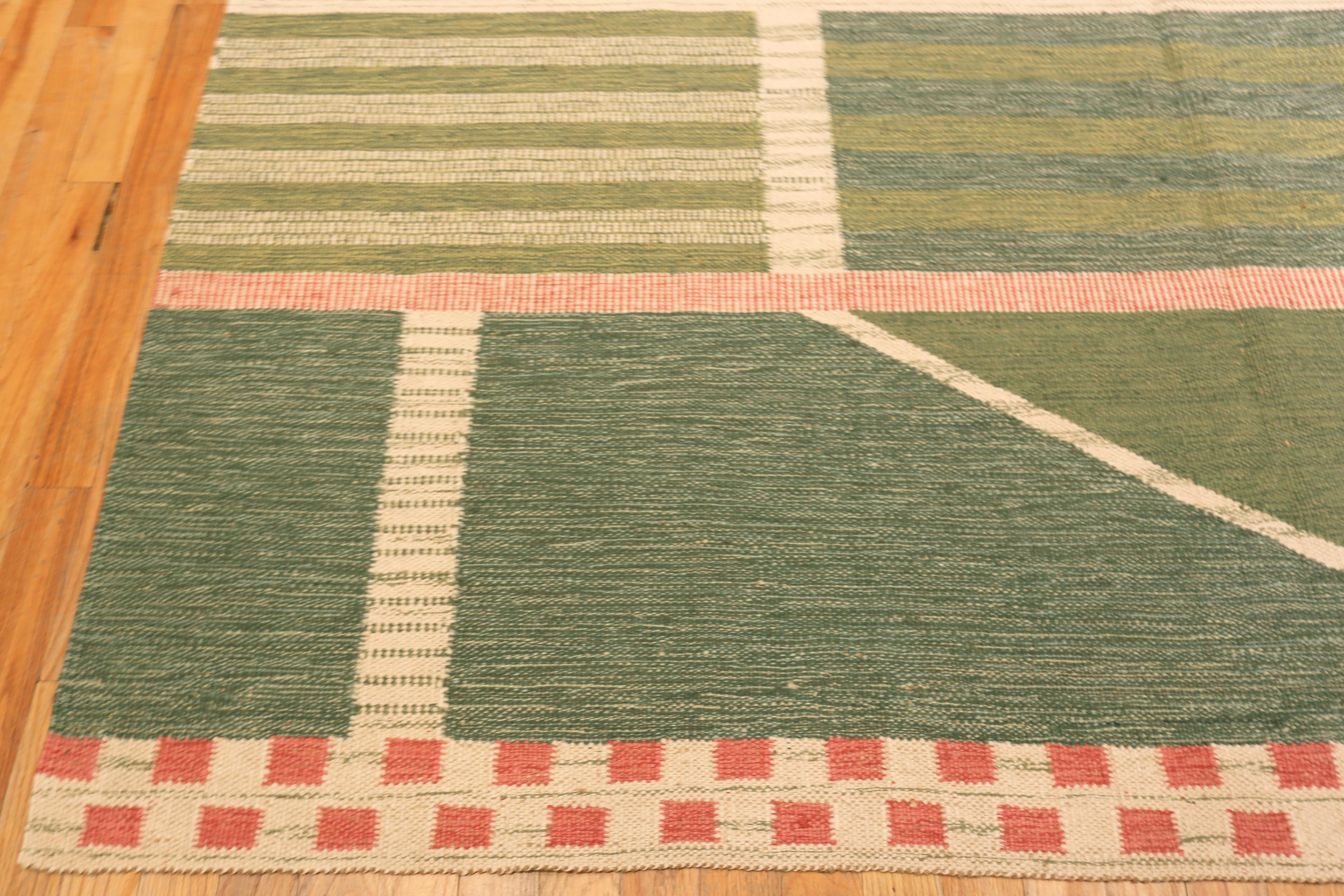 Nazmiyal Collection Moderne schwedische inspiriert Kilim Teppich 9 ft 5 in x 11 ft 8 in (Handgeknüpft) im Angebot