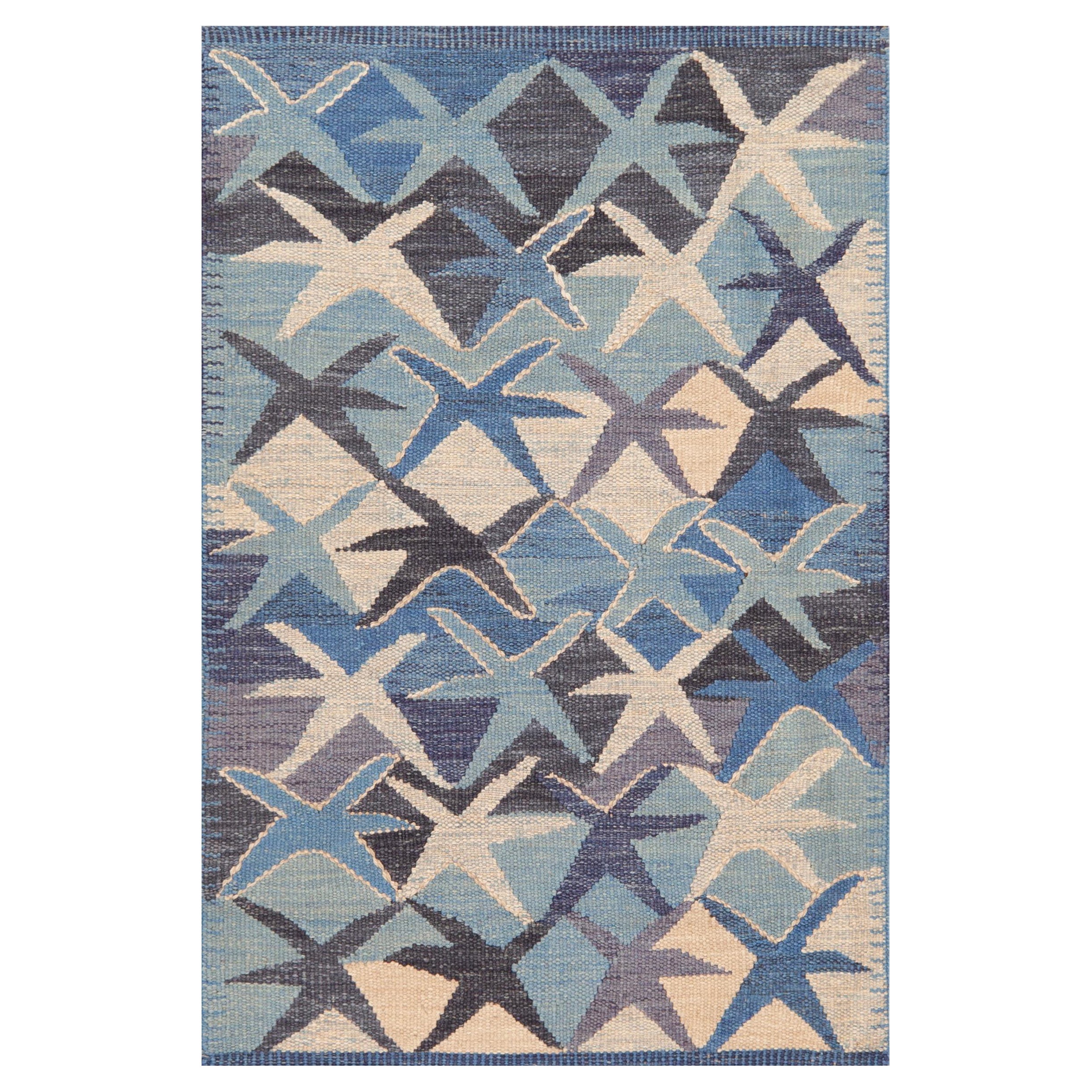 Nazmiyal Collection Tappeto a trama piatta in stile svedese moderno 3 ft 5 in x 5 ft