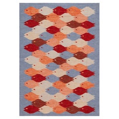 Nazmiyal Collection Tappeto Kilim moderno in stile svedese 4 ft 2 in x 6 ft