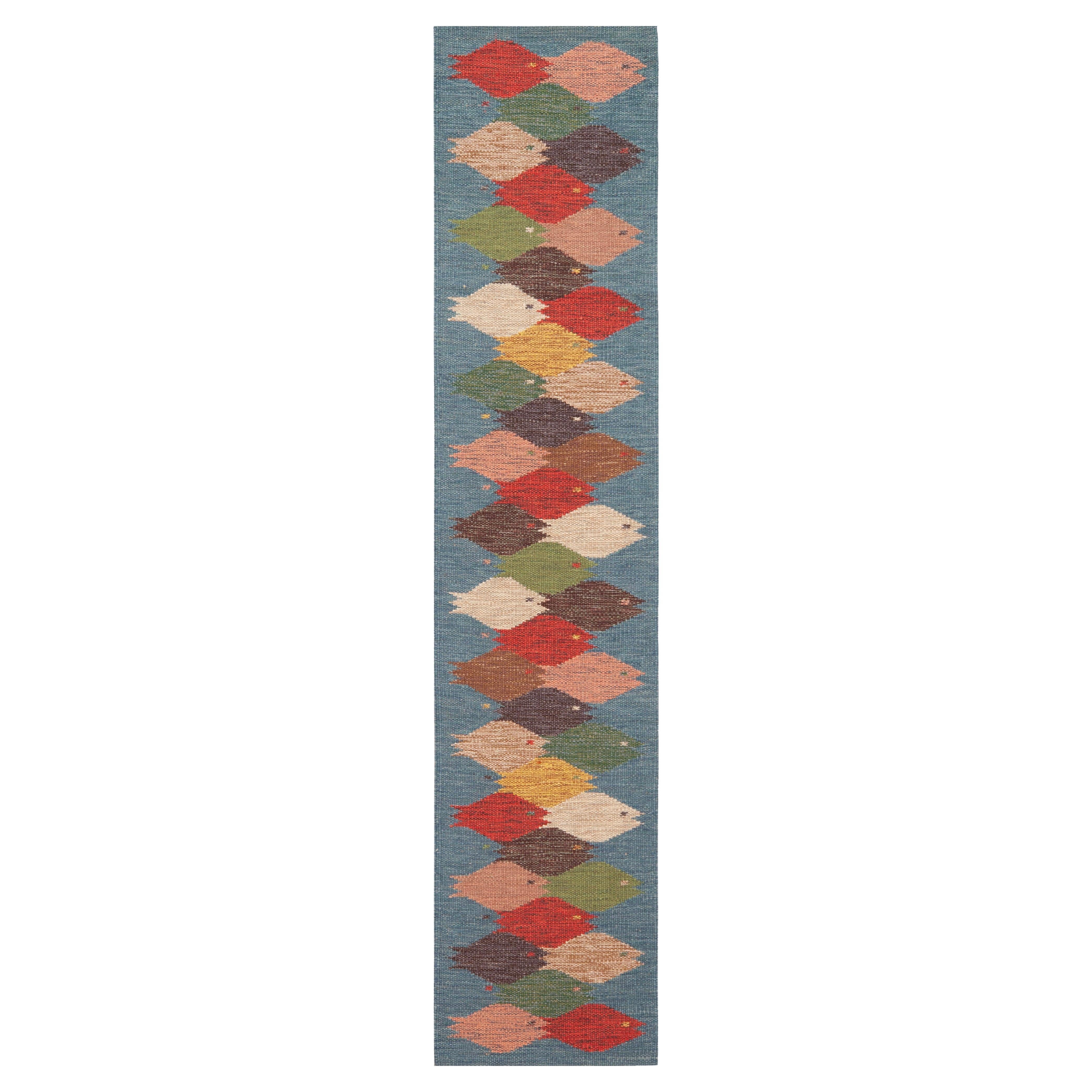 Nazmiyal Collection Tappeto Kilim moderno in stile svedese 2 ft 1 in x 10 ft 3 in