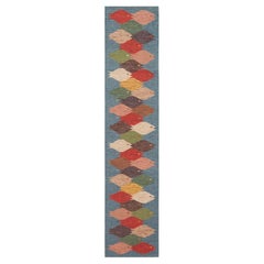 Nazmiyal Collection Modern Swedish Style Kilim Runner Rug 2 ft 1 in x 10 ft 3 in
