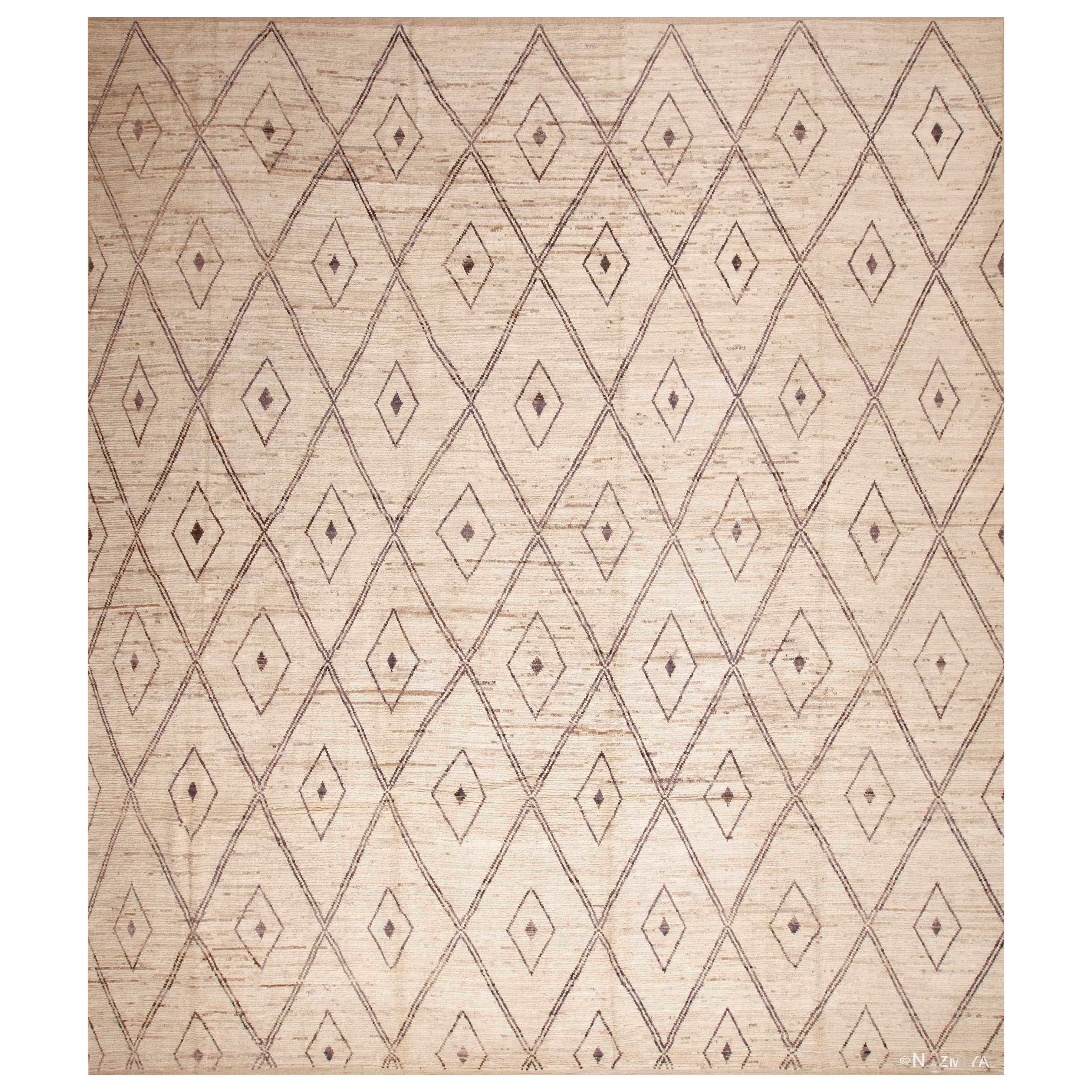 Nazmiyal Collection Tappeto Tribale Moderno Berbero Beni Ourain Design/One 13'9" x 15'10"