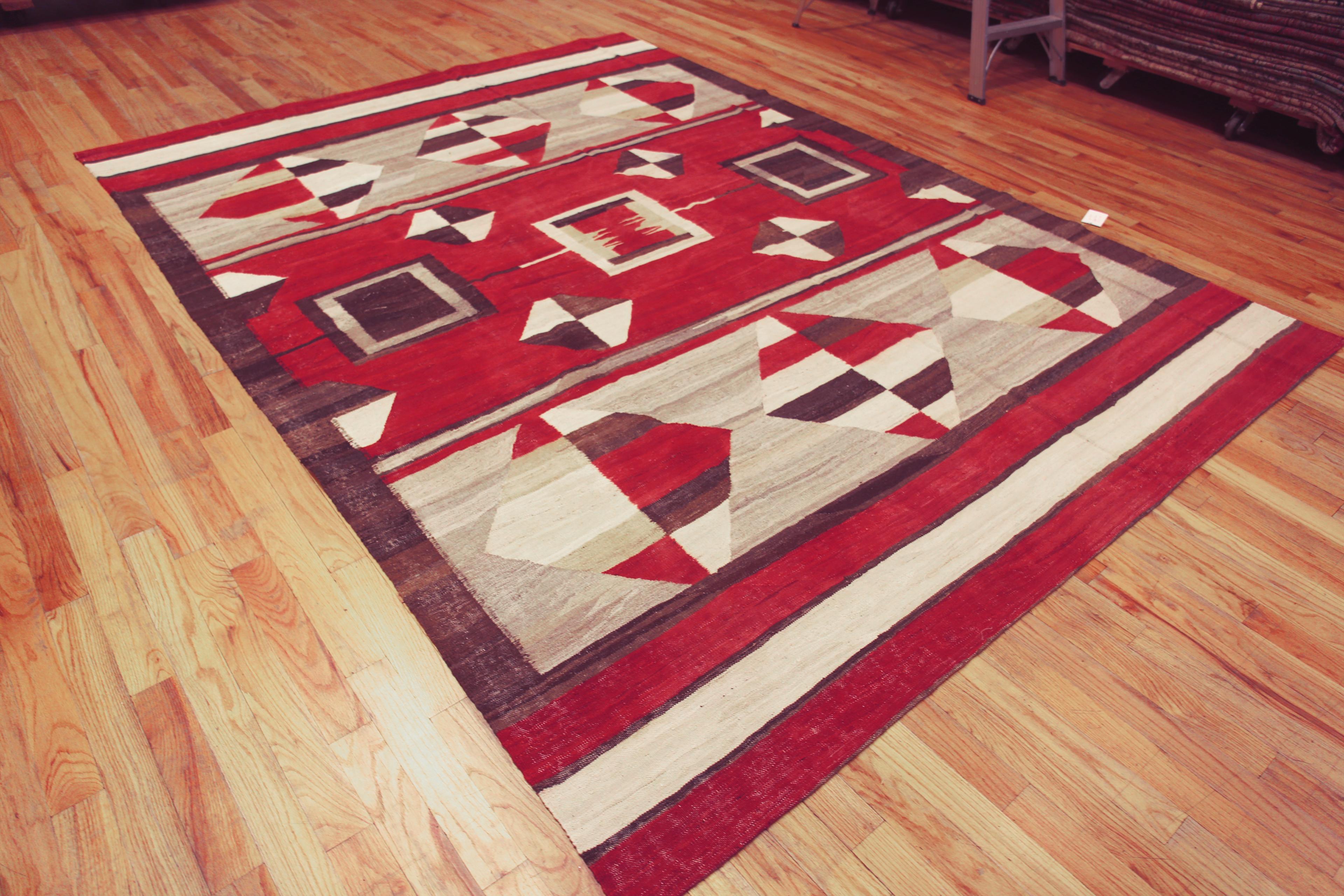 Nazmiyal Collection Alfombra Kilim de tejido plano geométrico tribal moderno 8'8
