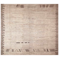 Nazmiyal Collection Tappeto moderno tribale geometrico dal design minimalista 14' x 15'