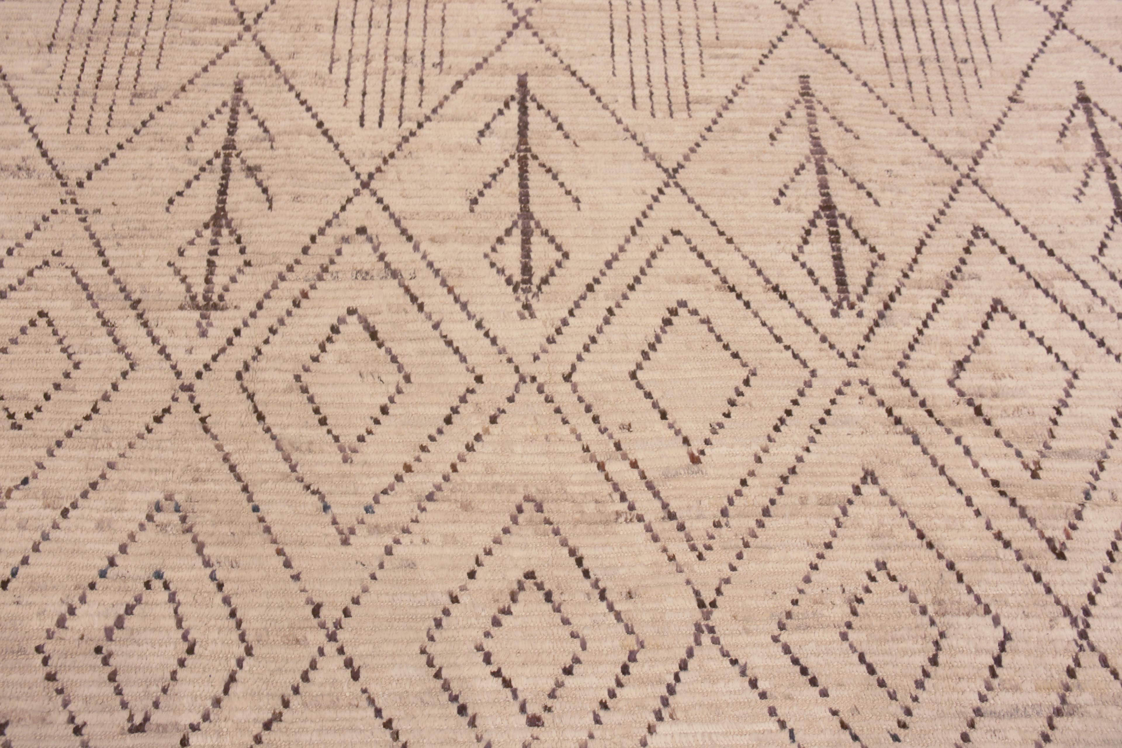 Wool Nazmiyal Collection Modern Tribal Moroccan Beni Ourain Design Rug 9'3