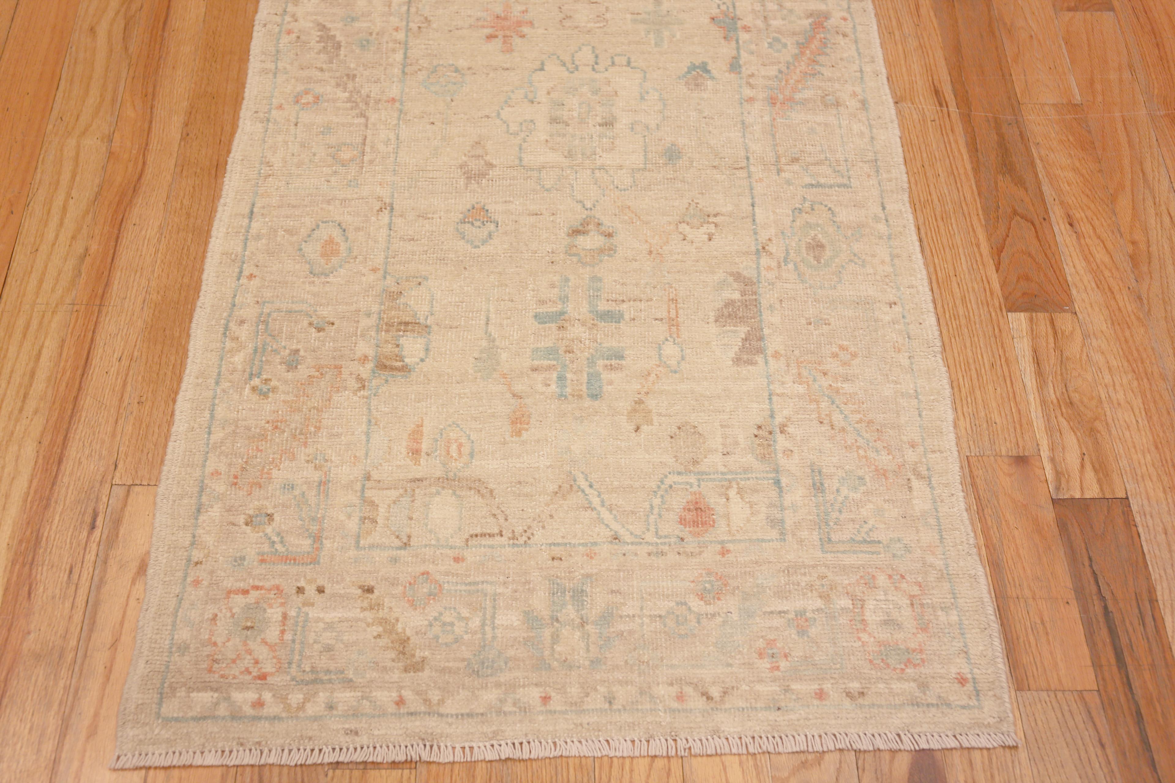 Tappeto Runner decorativo Soft Neutral Modern Decor Tribal Turkish Oushak Design, Paese d'origine: Asia centrale, Data di realizzazione: Tappeti moderni 