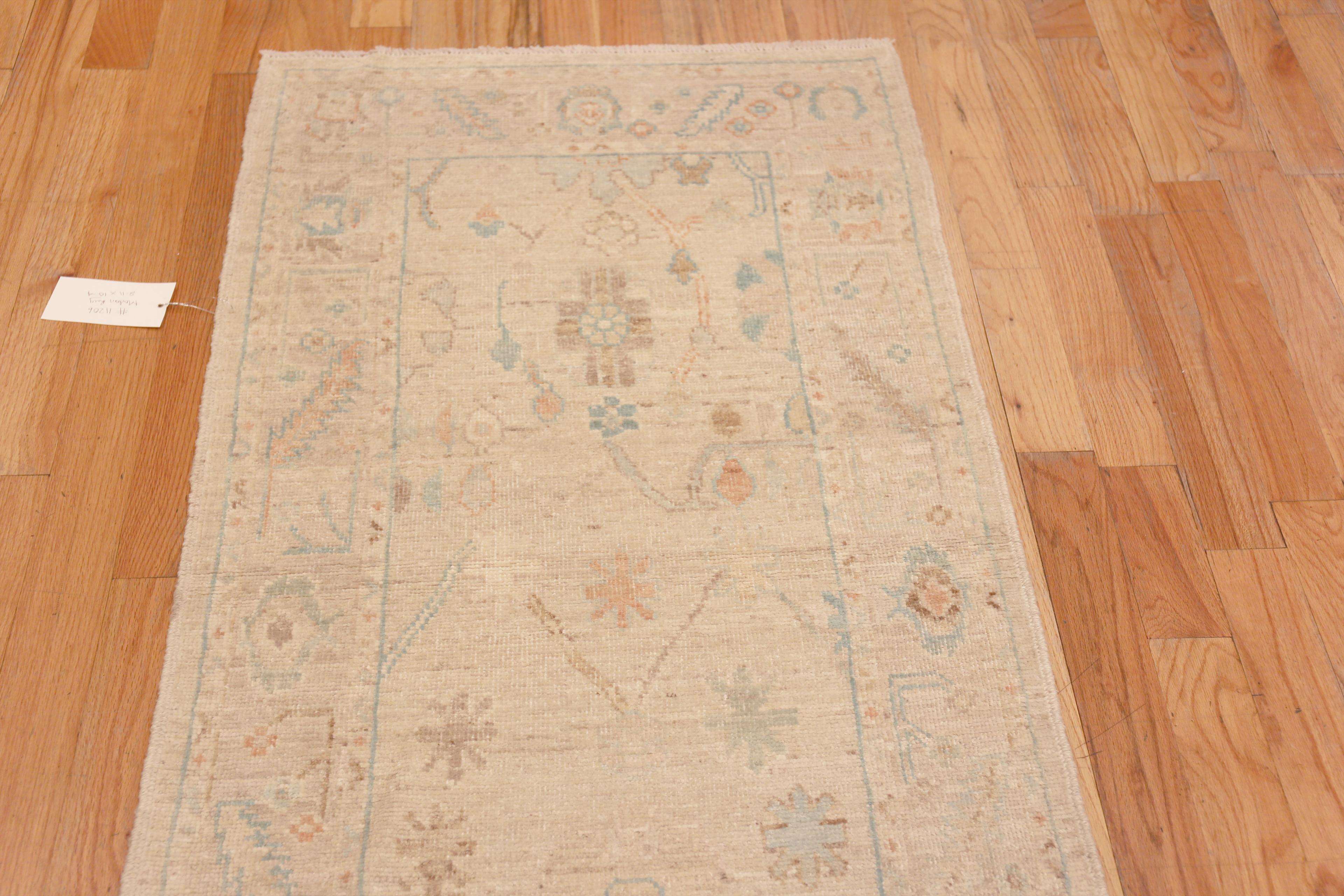 Hand-Knotted Nazmiyal Collection Modern Tribal Turkish Oushak Design Runner Rug 2'11