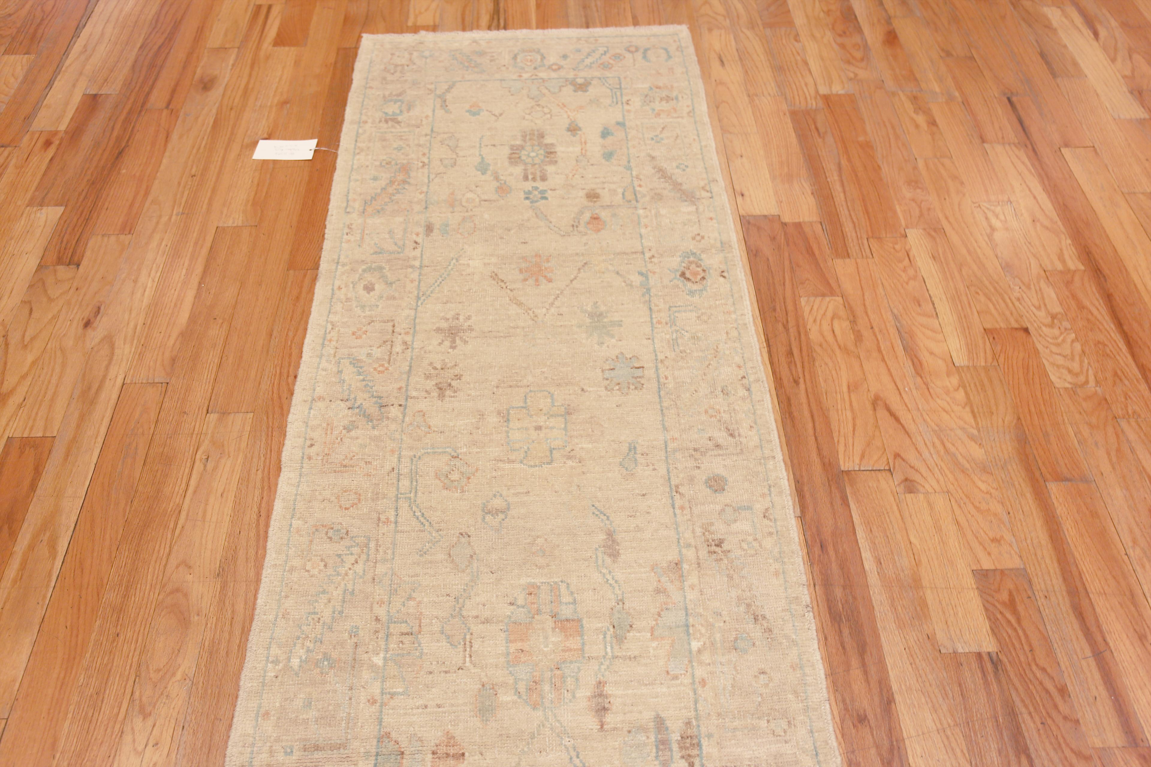 Nazmiyal Collection Modern Tribal Turkish Oushak Design Runner Rug 2'11