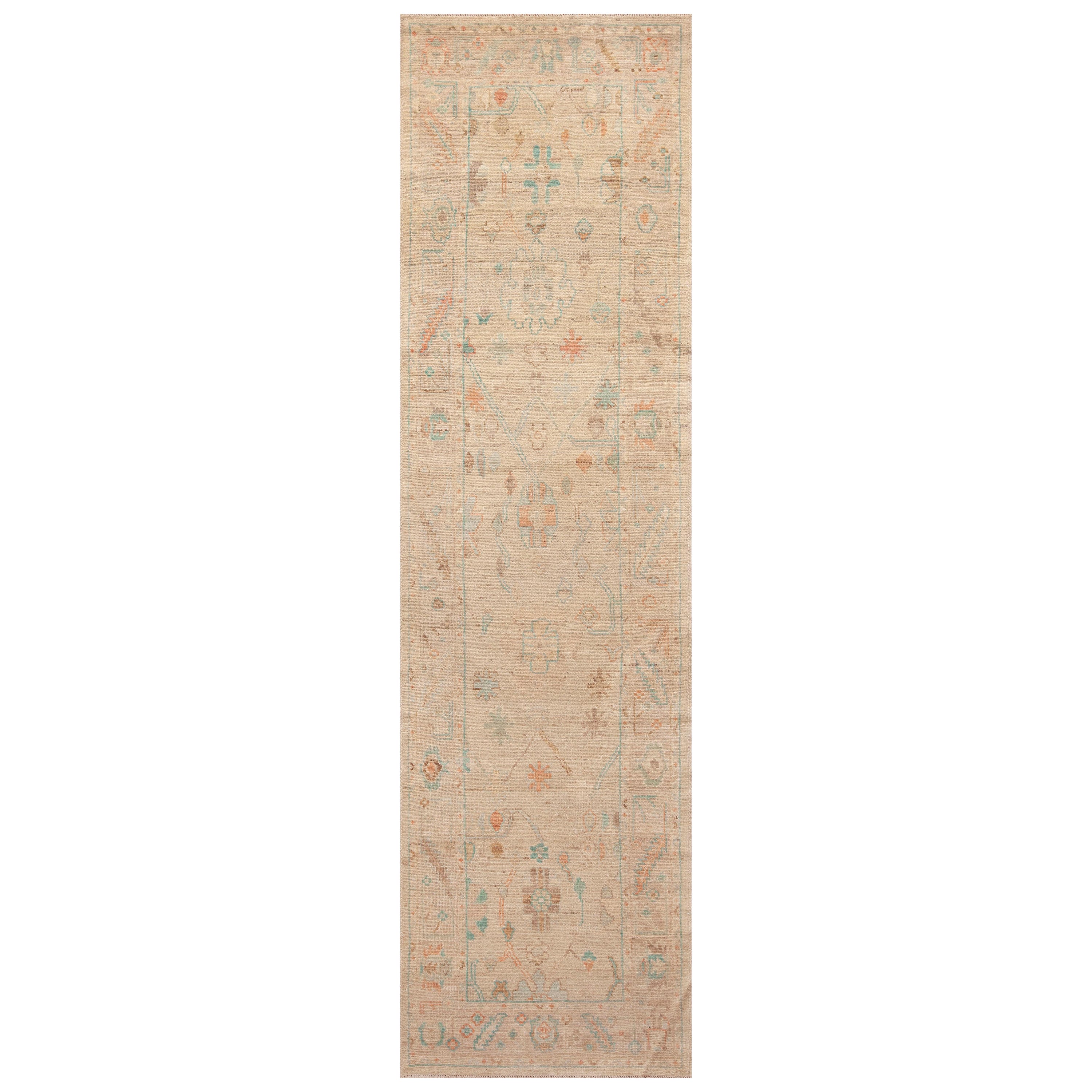 Collection Nazmiyal, motif tribal turc Oushak moderne, 2'11" x 10'4"