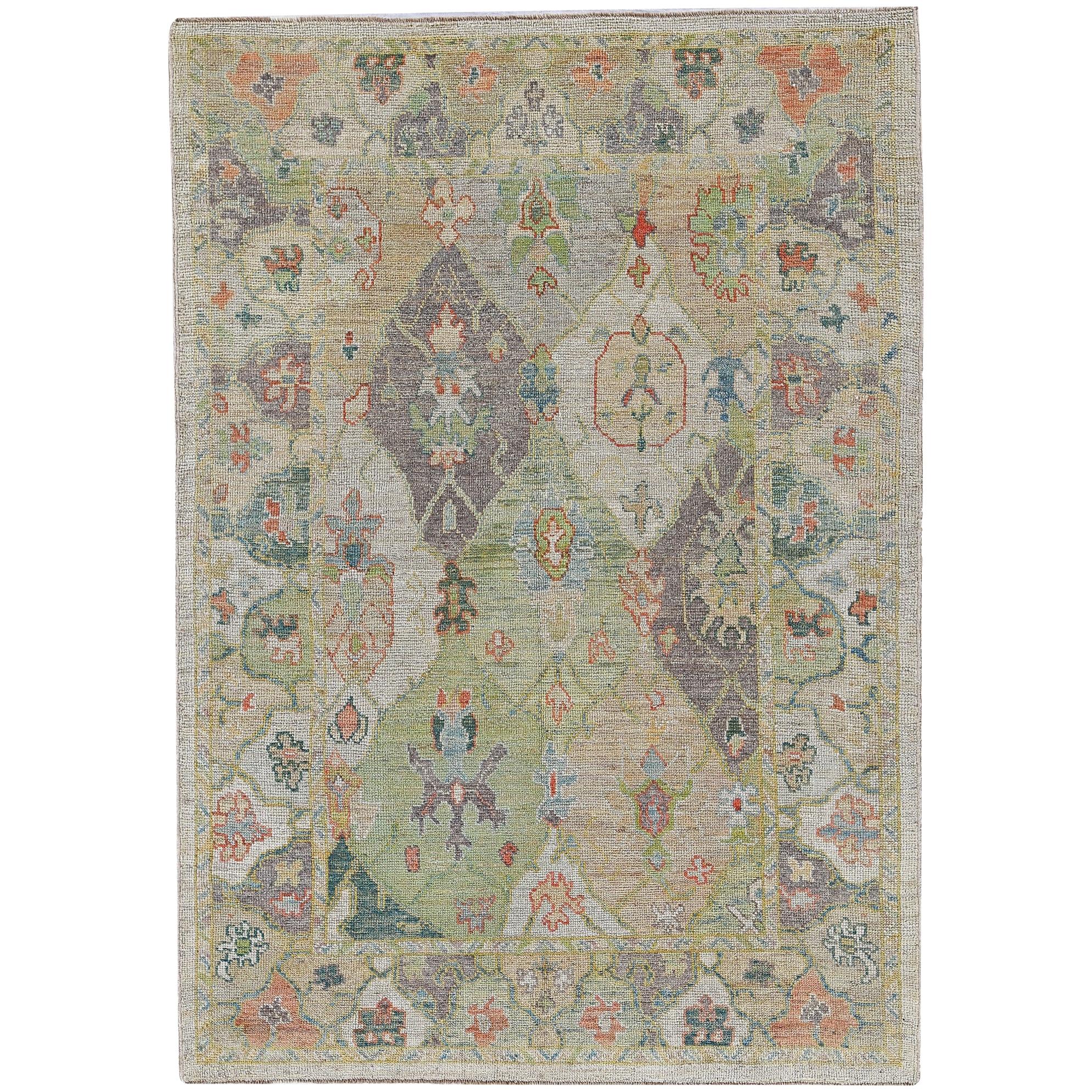Nazmiyal Collection Modern Turkish Oushak Rug 6 ft 10 in x 9 ft 7 in