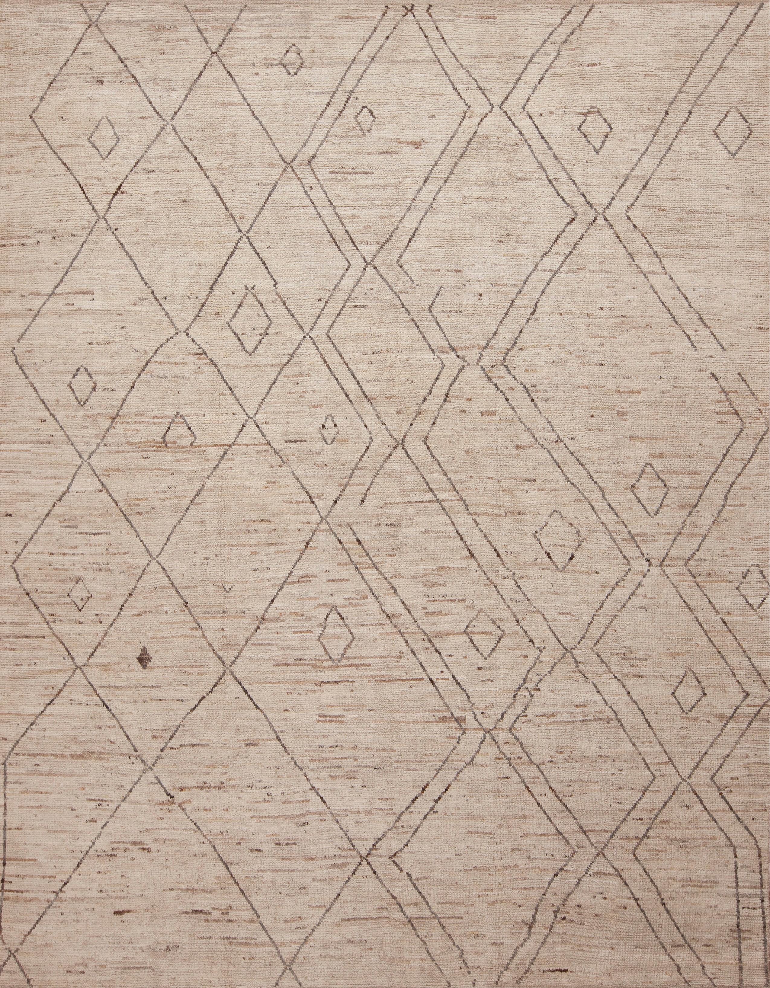 Hand-Knotted Nazmiyal Collection Moroccan Berber Beni Ourain Inspired Modern Rug 9'1