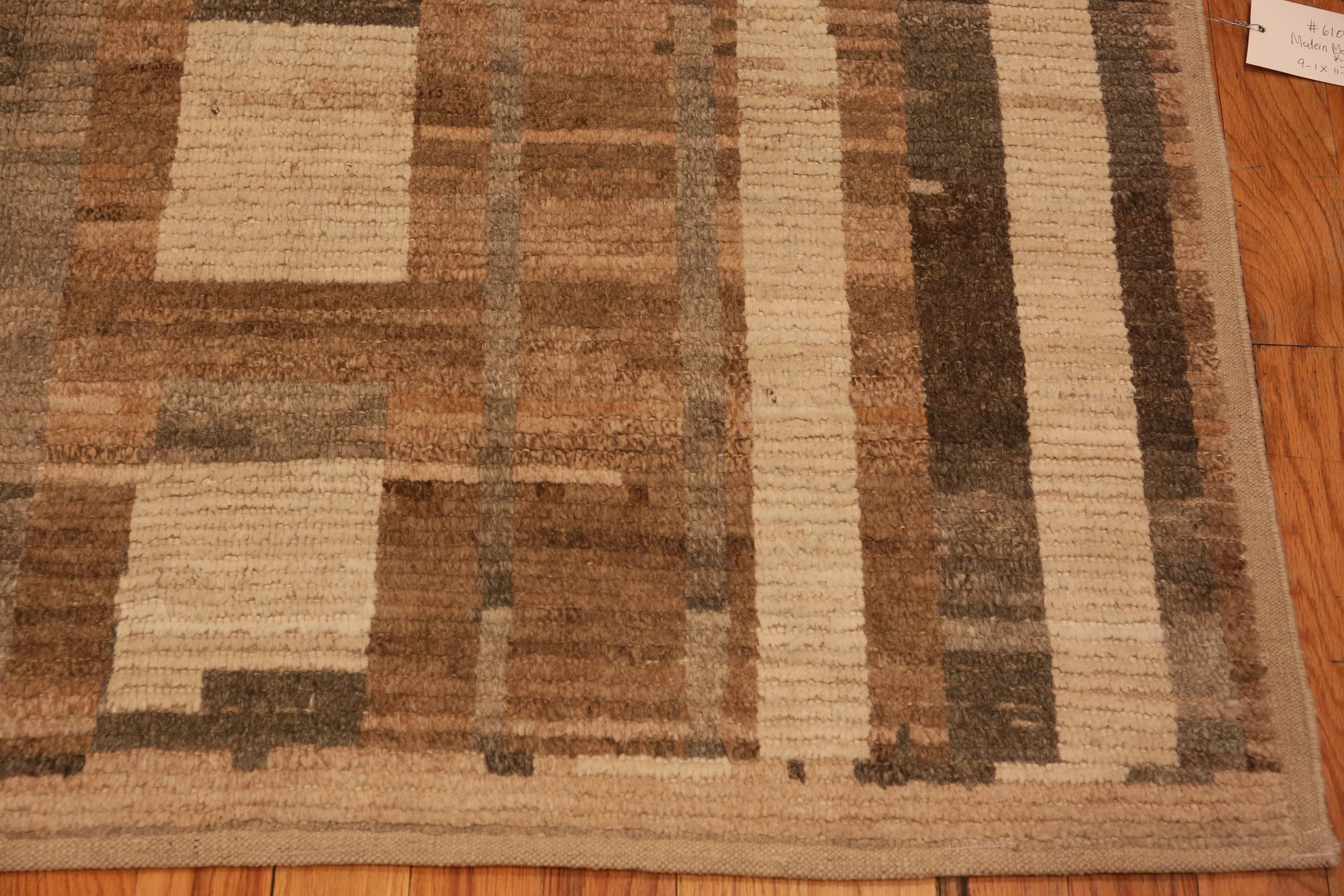 Afghan Nazmiyal Collection Nature Inspired Modern Moroccan Rug. 9 ft 1 in x 11 ft 11 in For Sale