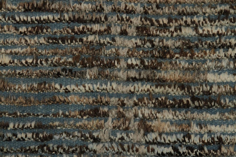 Nazmiyal Collection Navy Blue Textured Modern Distressed Rug. 6 ft 7 in ...