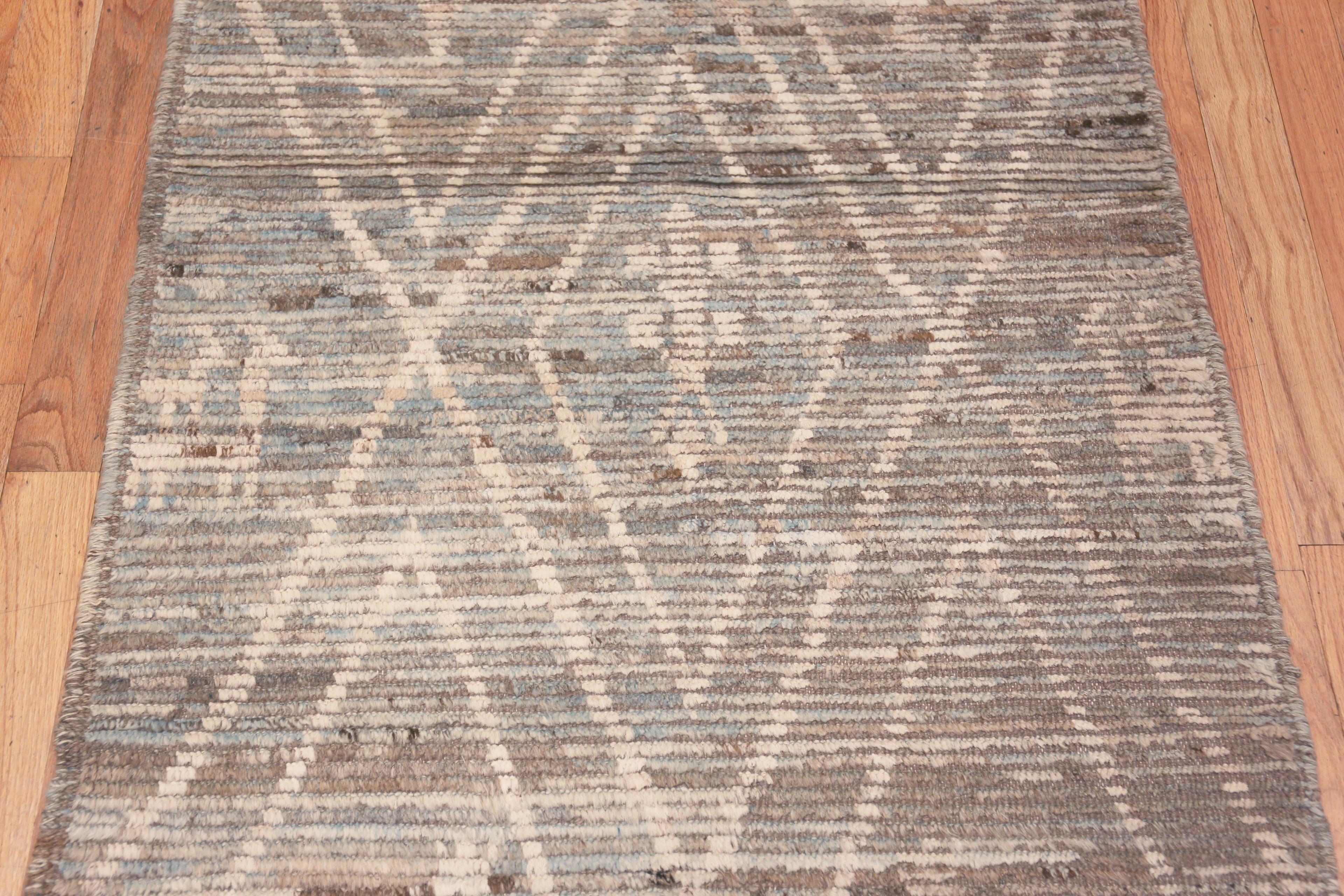 Central Asian Nazmiyal Collection Neutral Color and Tribal Geometric Modern Rug 3'5