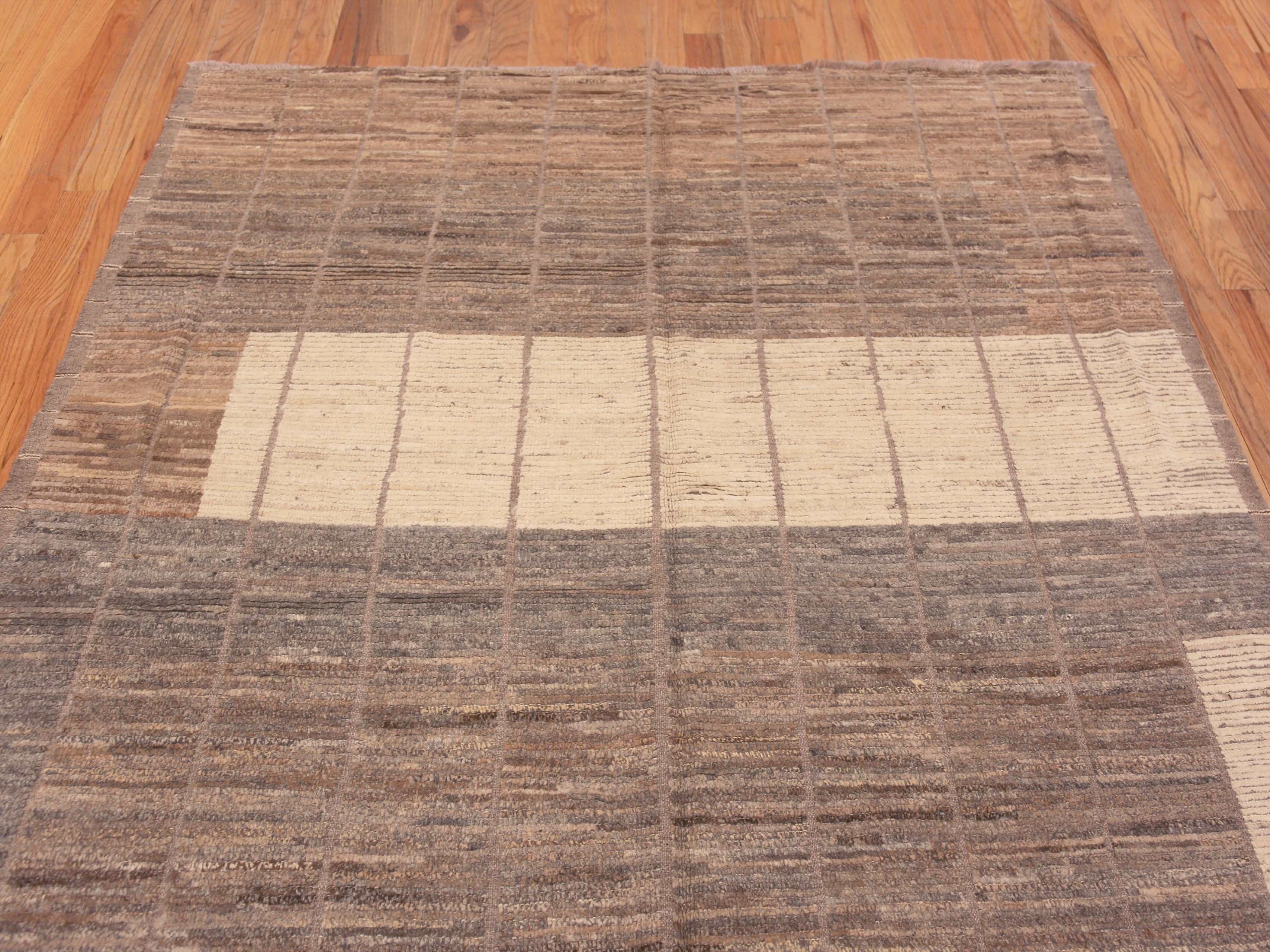 Hand-Knotted Nazmiyal Collection Neutral Earth Color Modern Contemporary Area Rug 6'2