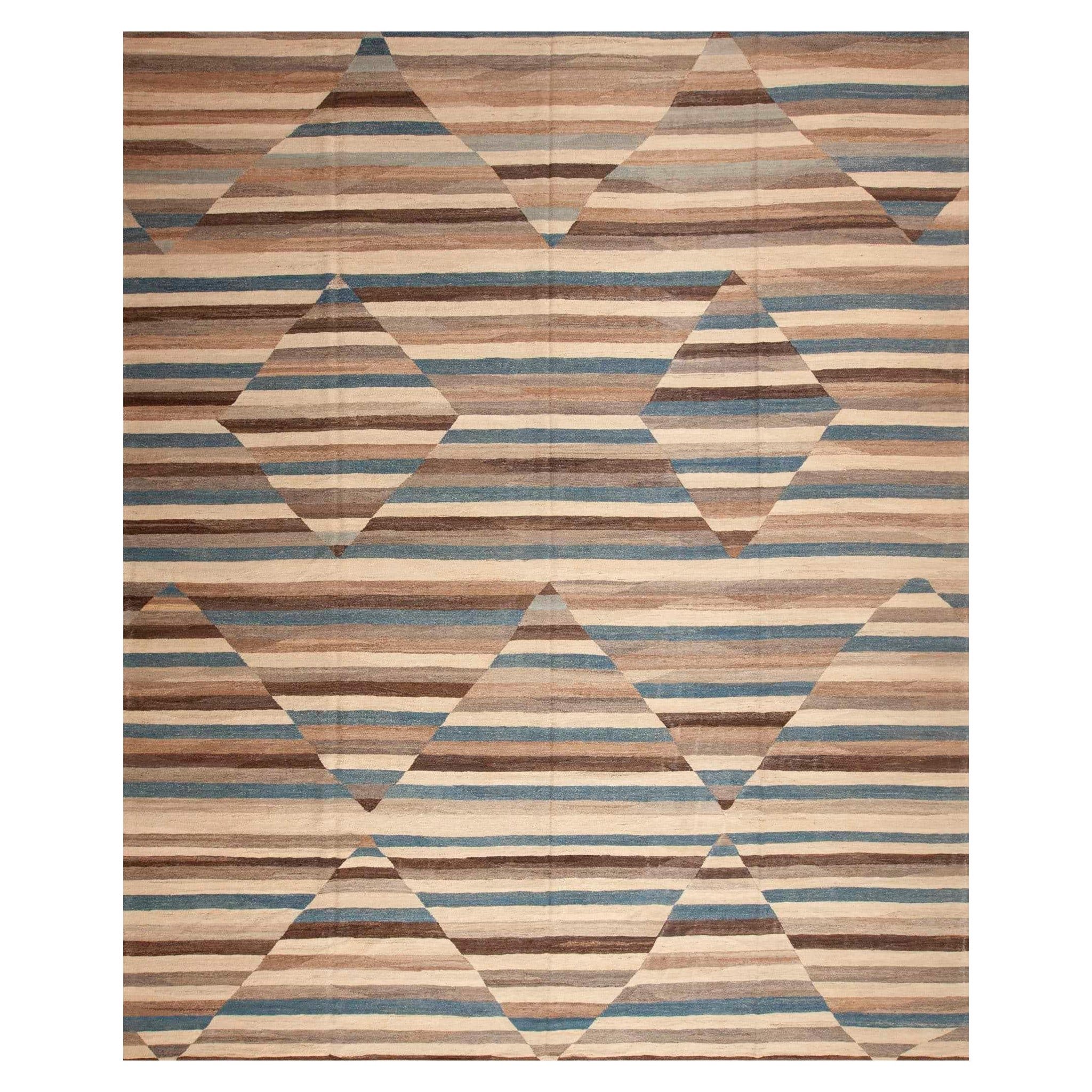 Nazmiyal Kollektion Neutral Geometrisches Design Moderner Flachgewebe Kelim 13' x 15'7"