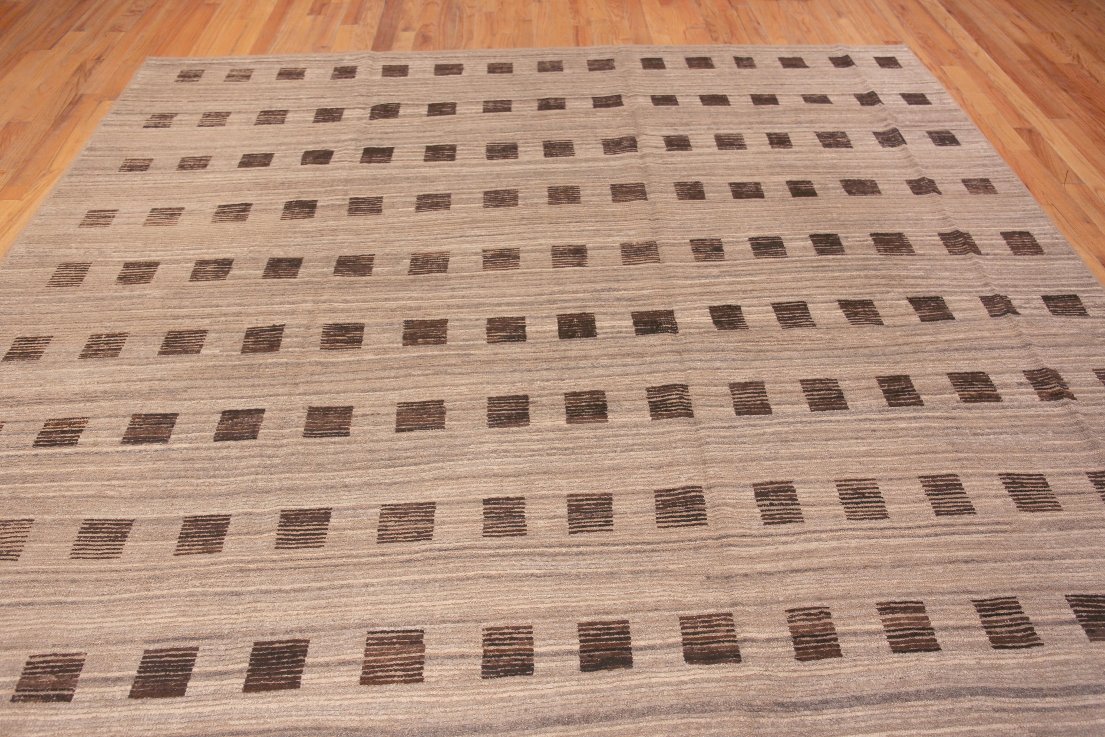 Moderno Collection'S Neutral Geometric Squares Pattern Tappeto moderno 10'5