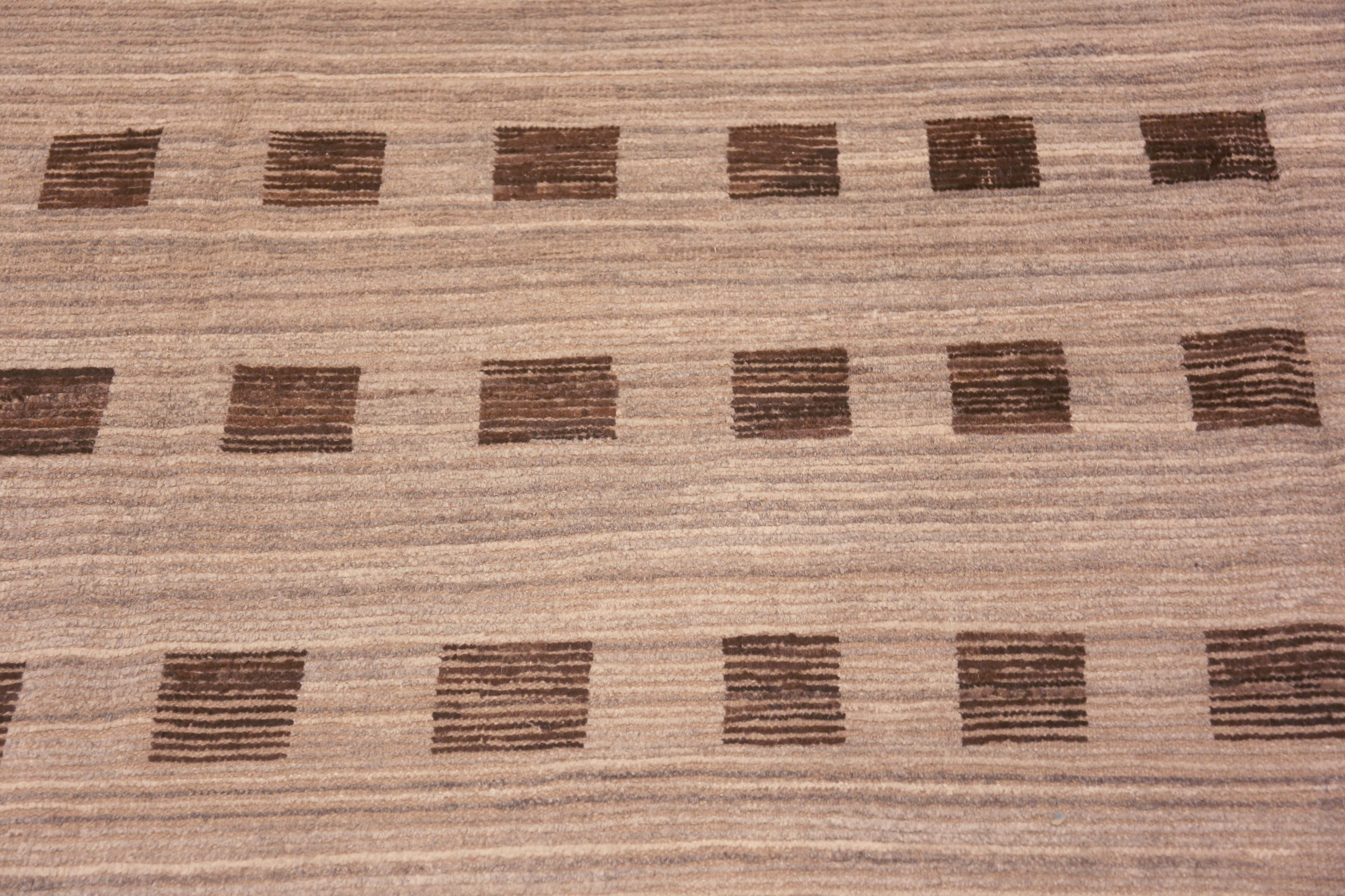 Centroasiatico Collection'S Neutral Geometric Squares Pattern Tappeto moderno 10'5