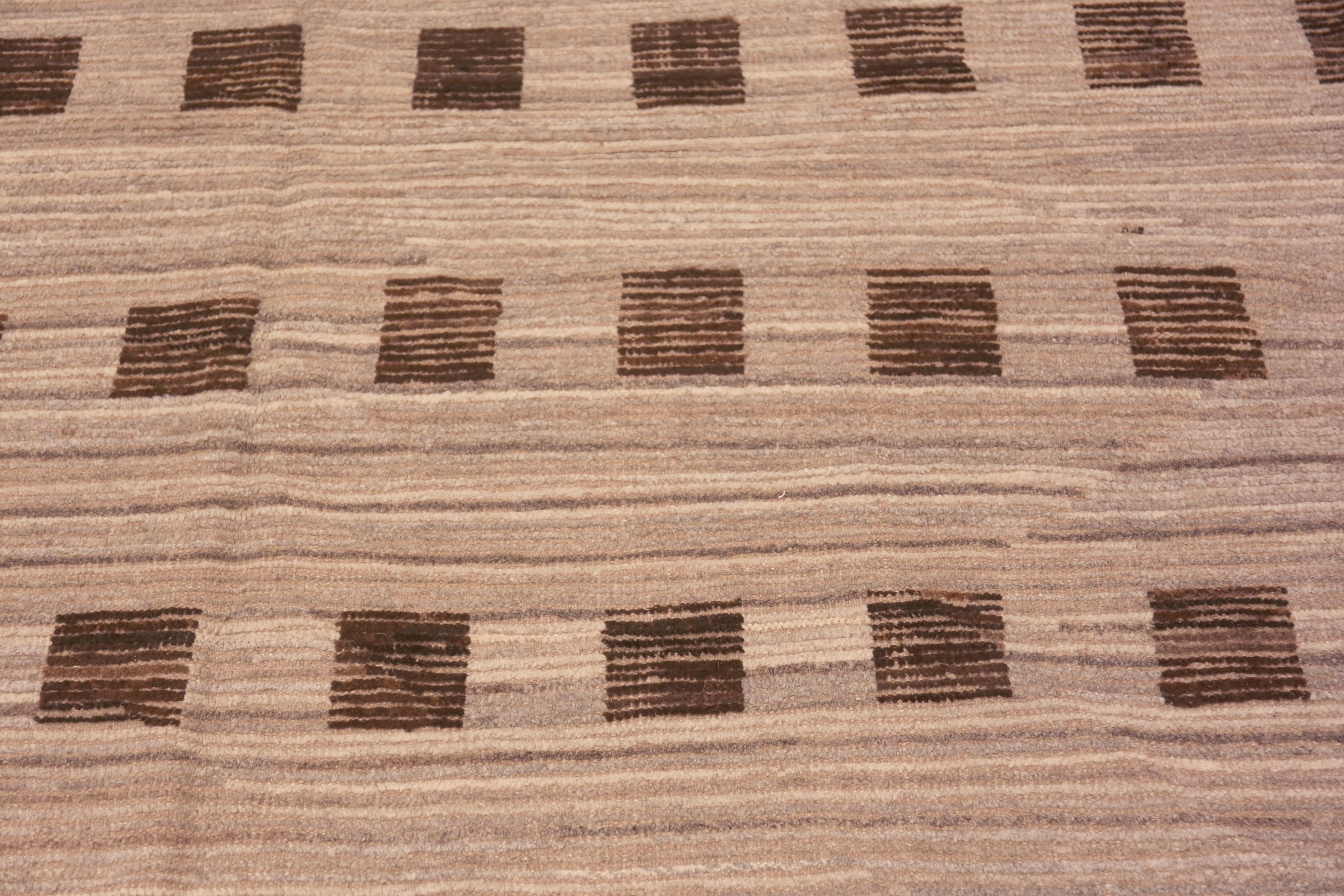 Lana Collection'S Neutral Geometric Squares Pattern Tappeto moderno 10'5