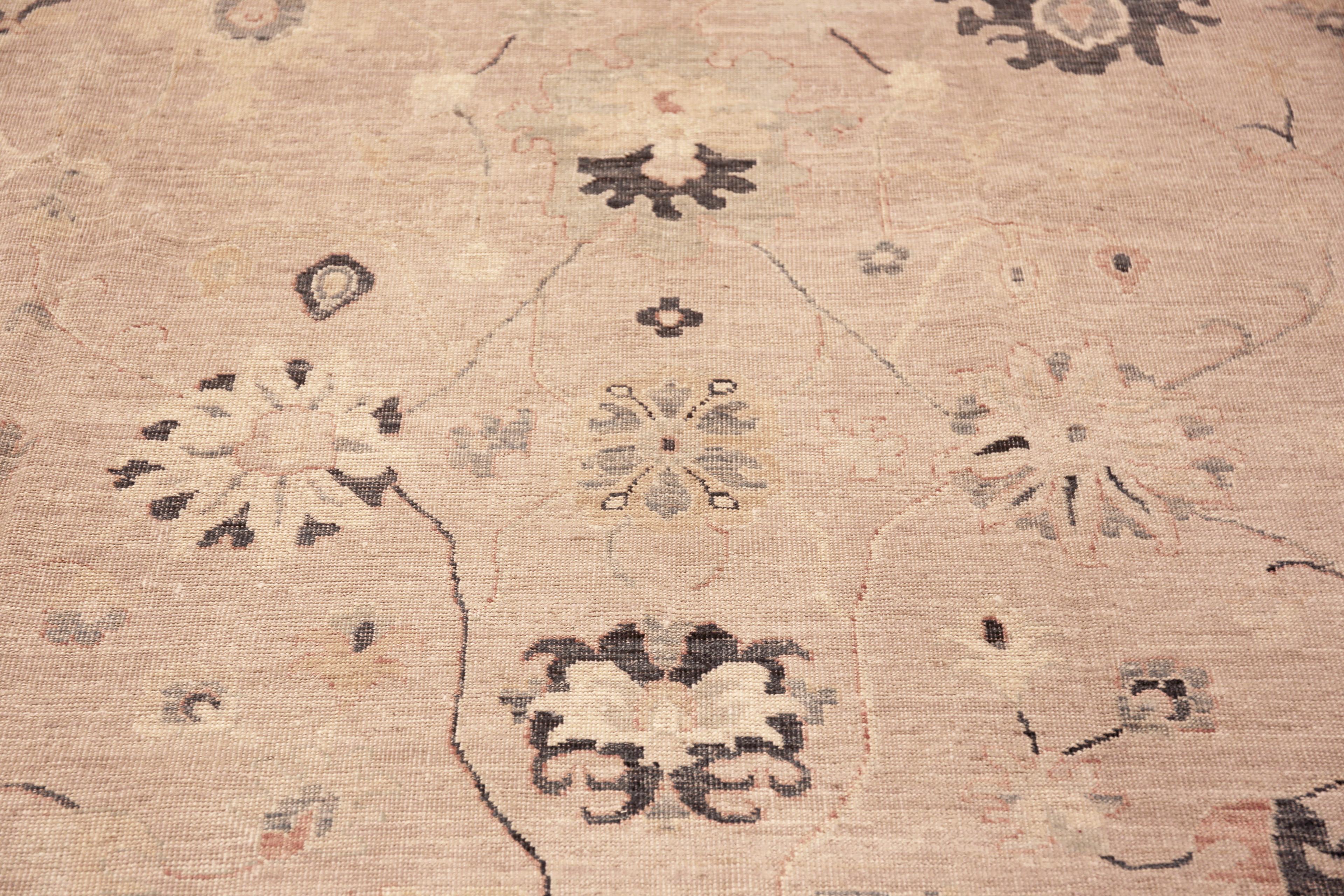 Laine Collection Nazmiyal, couleur claire neutre, tapis turc Oushak moderne de 8'4