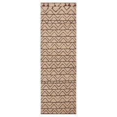 Nazmiyal Collection Neutral Tribal Geometric Modern Hallway Runner Rug 3' x 9'8"