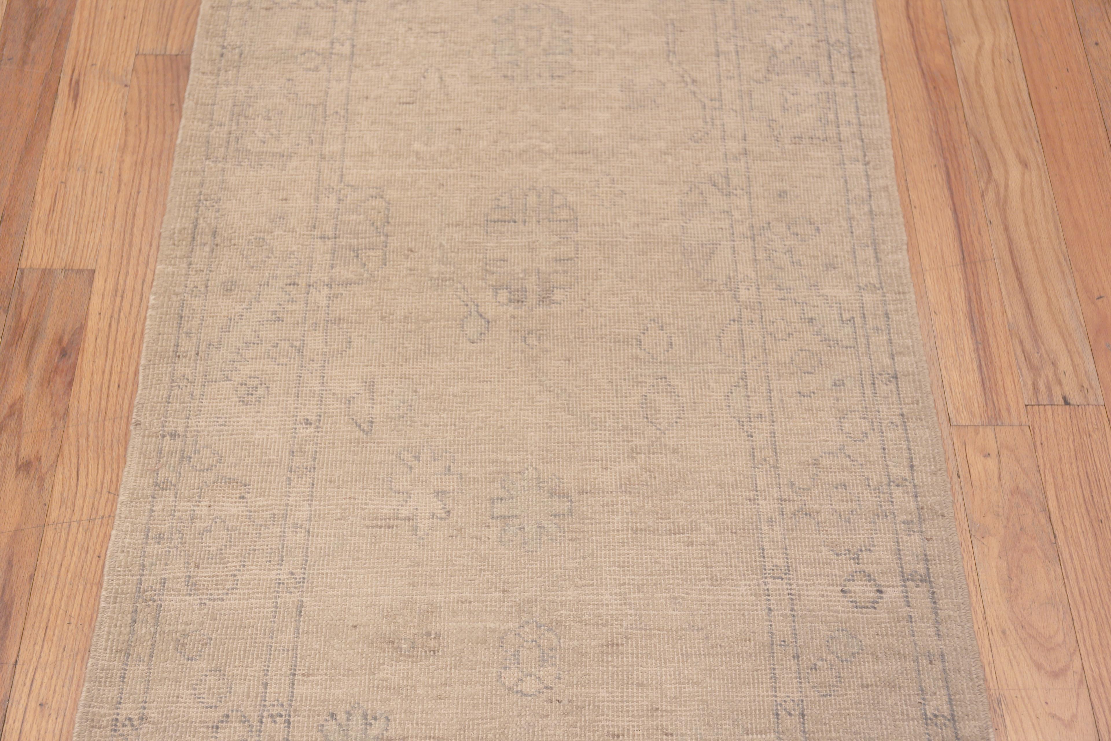 Central Asian Nazmiyal Collection Neutral Turkish Oushak Tribal Modern Runner Rug 2'9