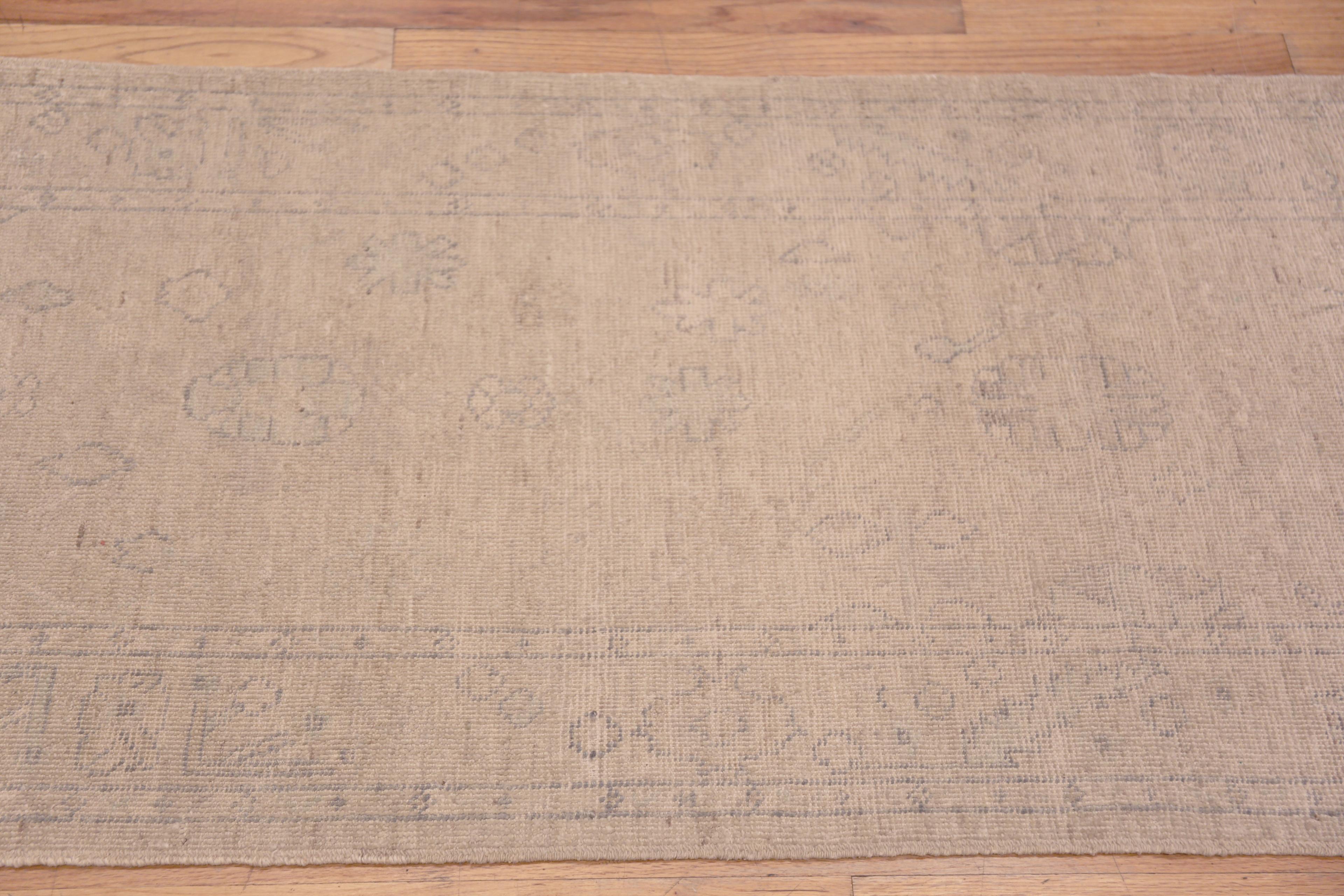 Hand-Knotted Nazmiyal Collection Neutral Turkish Oushak Tribal Modern Runner Rug 2'9