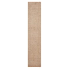 Collection Nazmiyal neutre turc Oushak tribal moderne tapis de couloir 2'9" x 13'5"