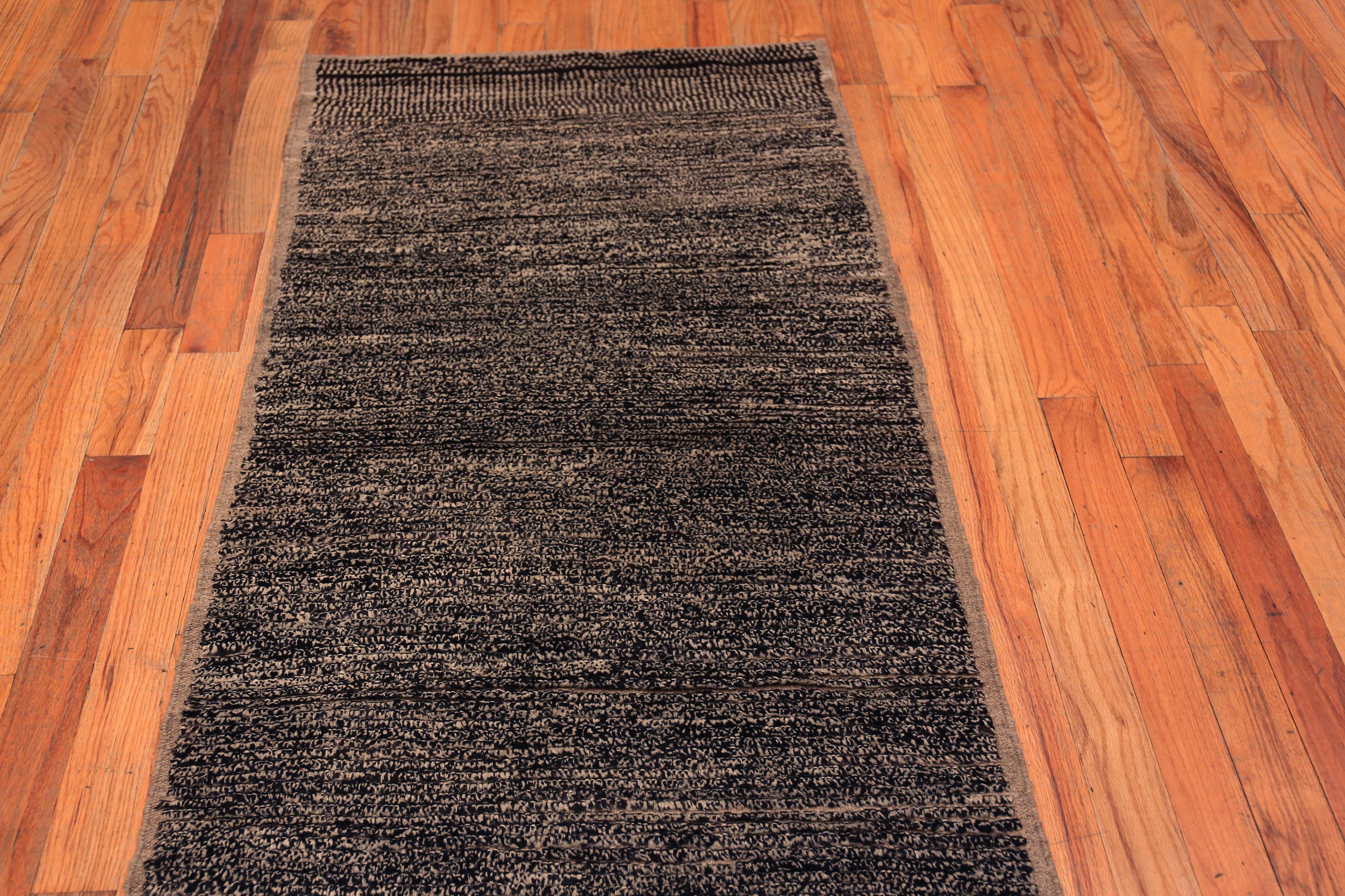 A Facinating Neutral Color Nomadic Minimalist Solid Abstract Abrash Modern Hallway Runner Rug, Country of Origin: Central Asia, Circa Date: Modern Rug 