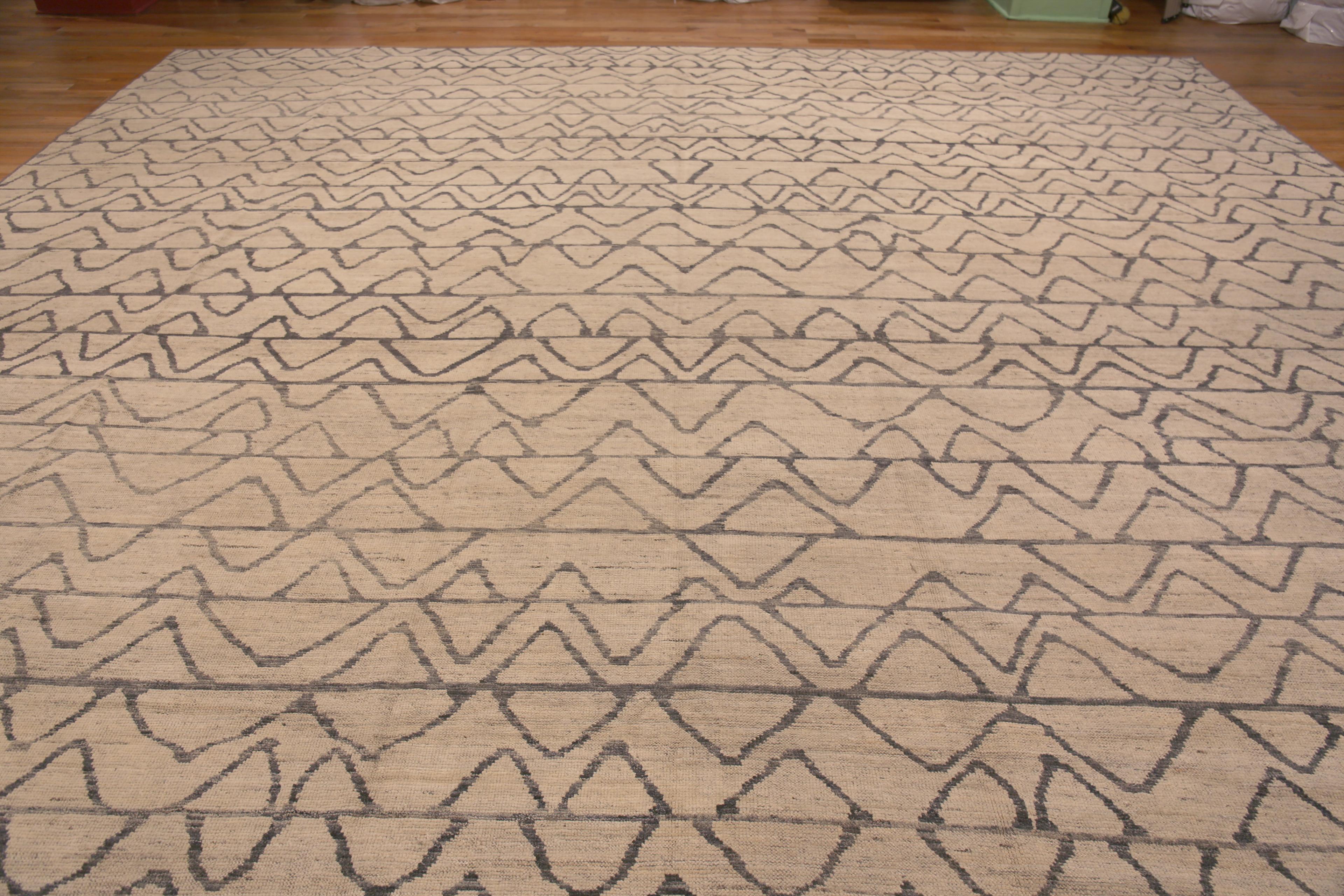 Nazmiyal Kollektion Übergroßer Stammeskunst Chevron Moderner Teppich 17' x 31'5