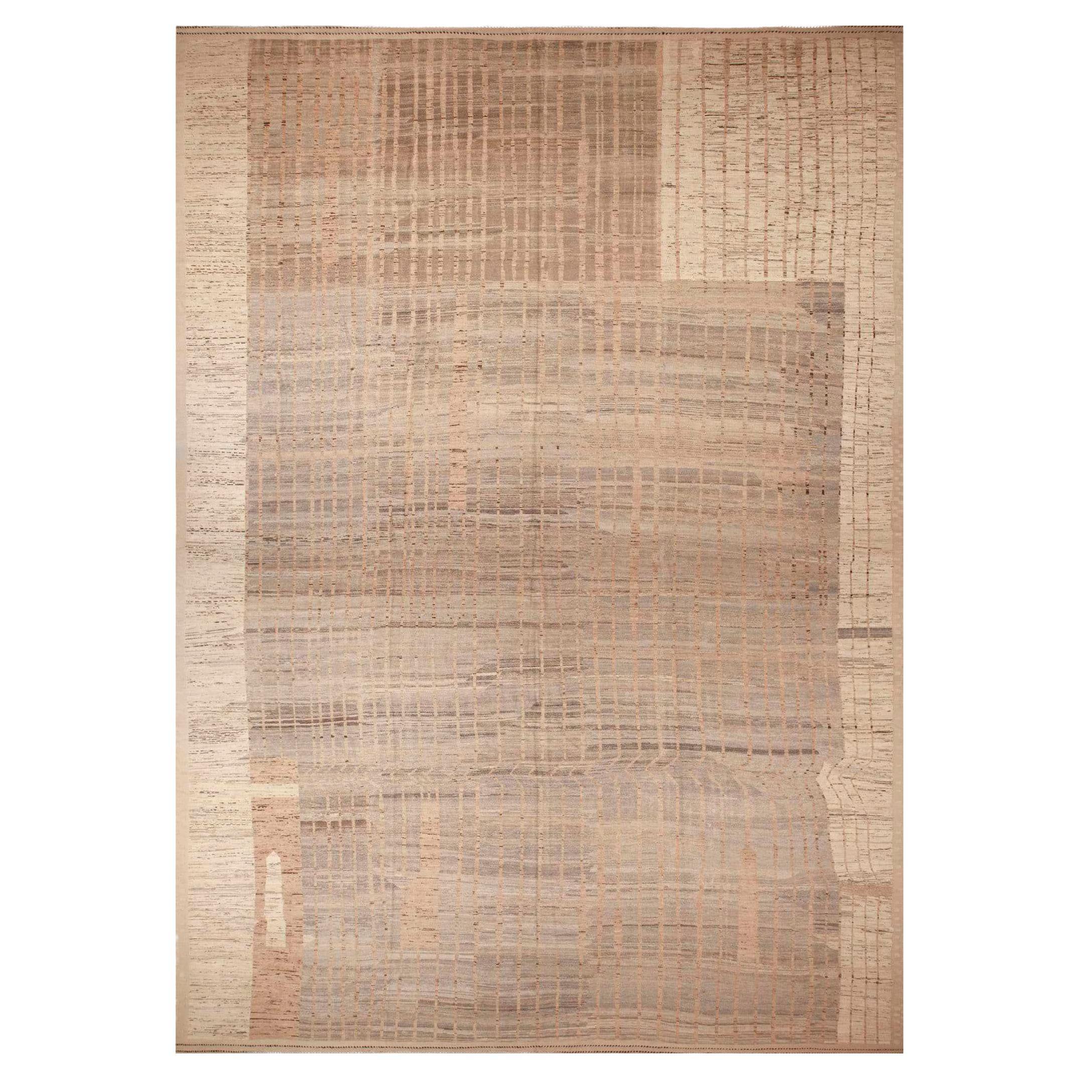 Tapis moderne tribal, géométrique et surdimensionné de la collection Nazmiyal 17'7" x 27'3"