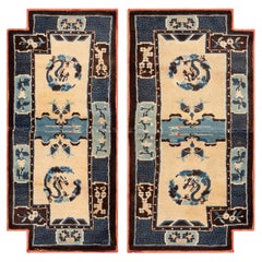 Nazmiyal Collection Pair of Antique Ningxia Pillar Rugs 2 ft 1 in x 4 ft 5 in