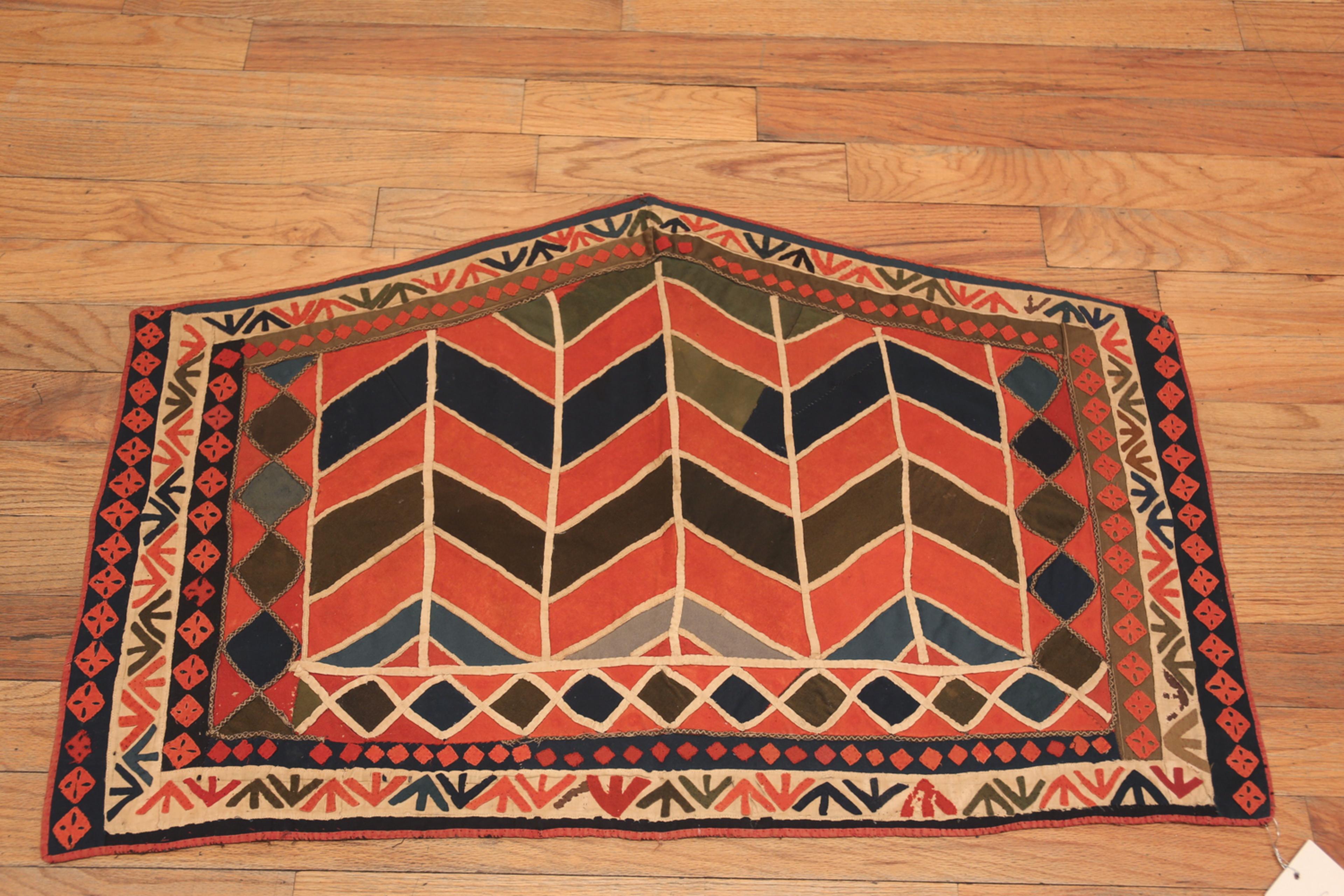 Pair Of Antique Uzbek Karakalpak Textiles, Country of Origin: Uzbekistan, Circa Date: 1900. Size: 3 ft 7 in x 2 ft 4 in (1.09 m x 0.71 m)

