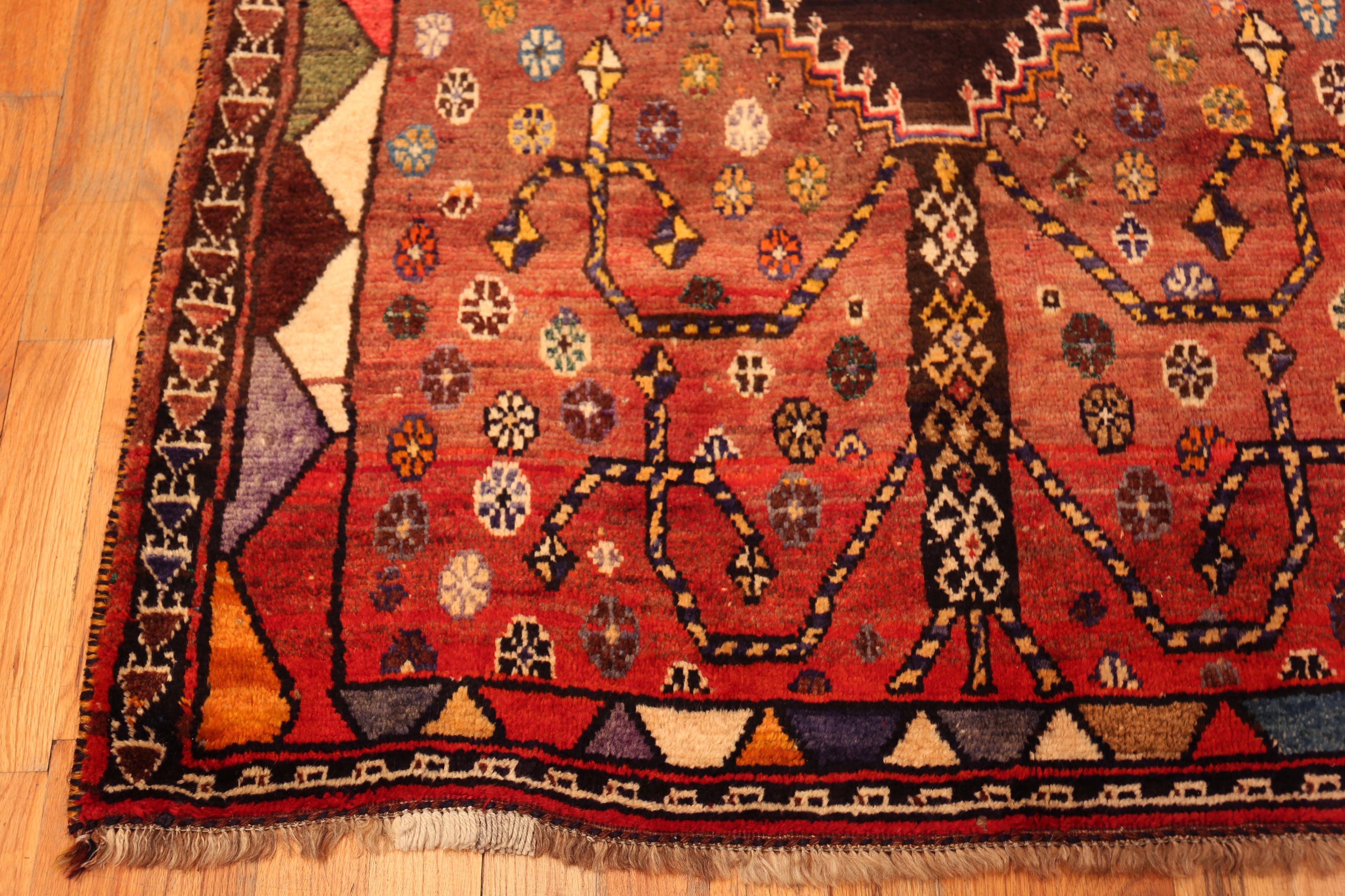 Nazmiyal Collection Persian Gabbeh Rug with Tree of Life 4 ft 4 in x 6 ft 10 in In Good Condition For Sale In New York, NY