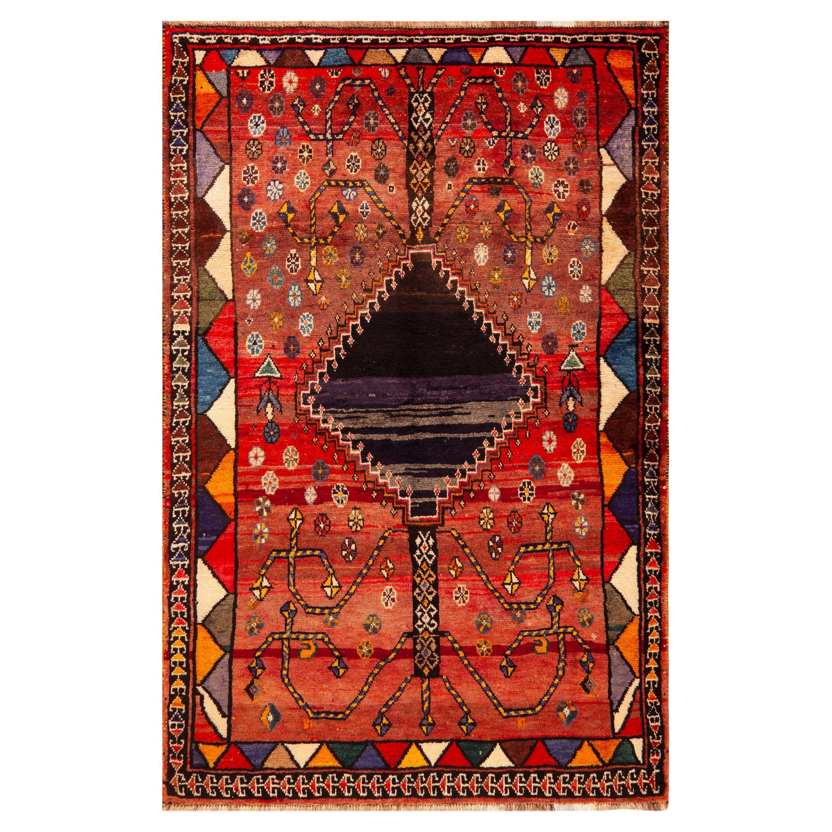 Nazmiyal Collection Persian Gabbeh Rug with Tree of Life 4 ft 4 in x 6 ft 10 in For Sale