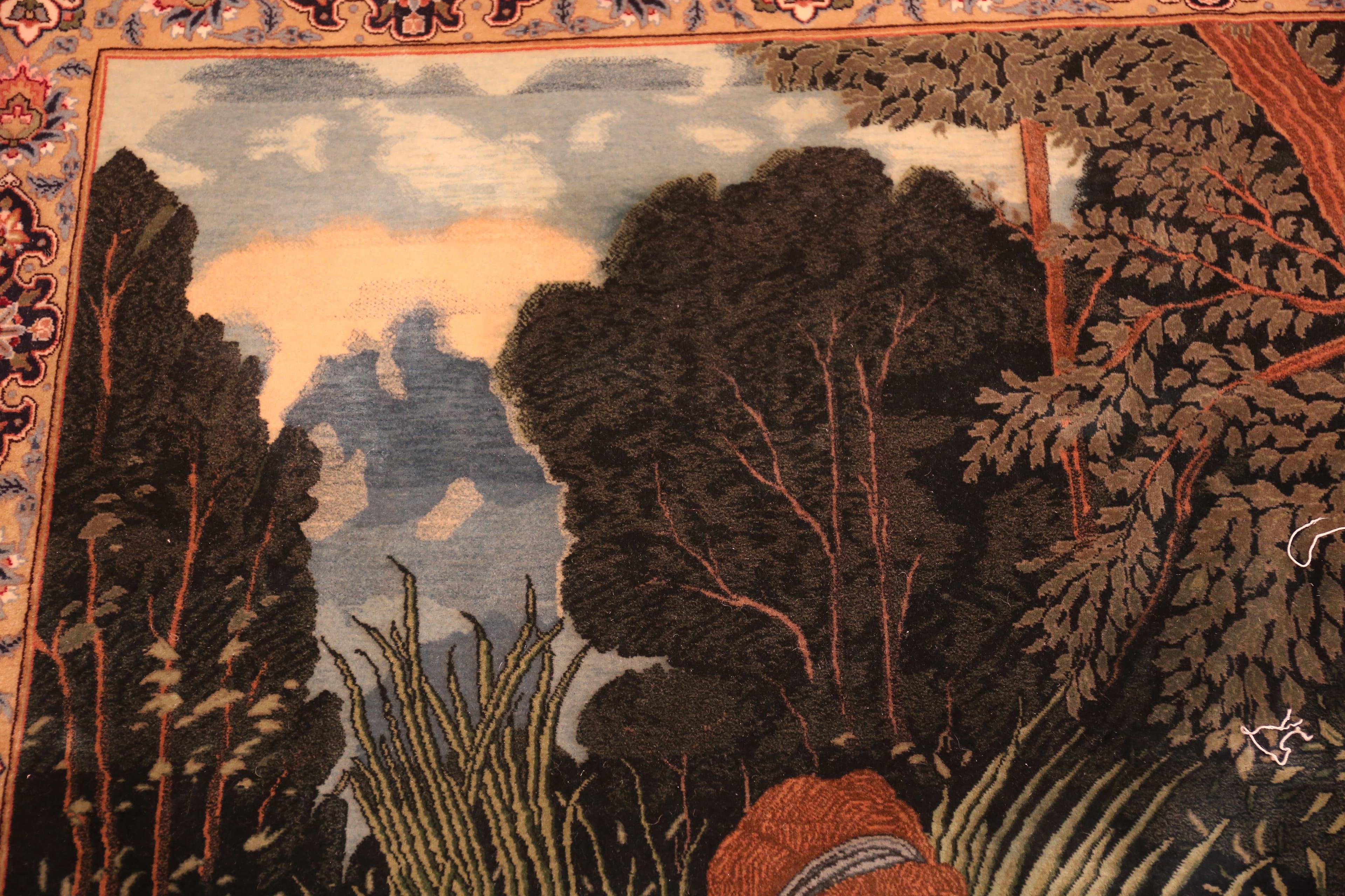 Persian Tabriz Rug – Woodland Scene of Classical Beauty in Nature, Country of Origin: Persia, Circa date: Vintage