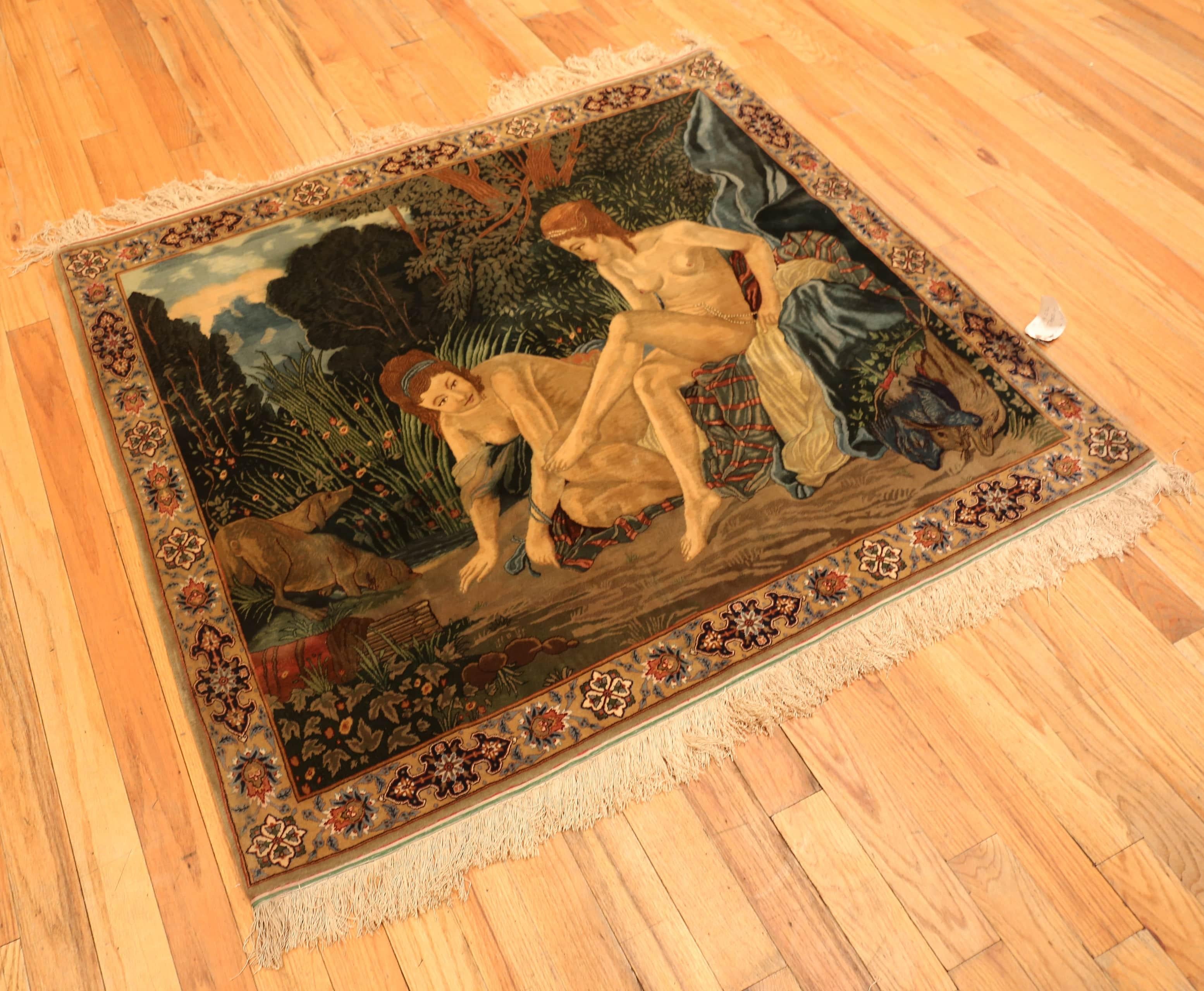 Hand-Knotted Nazmiyal Collection Persian Rug Depicting “Diane sortant du bain