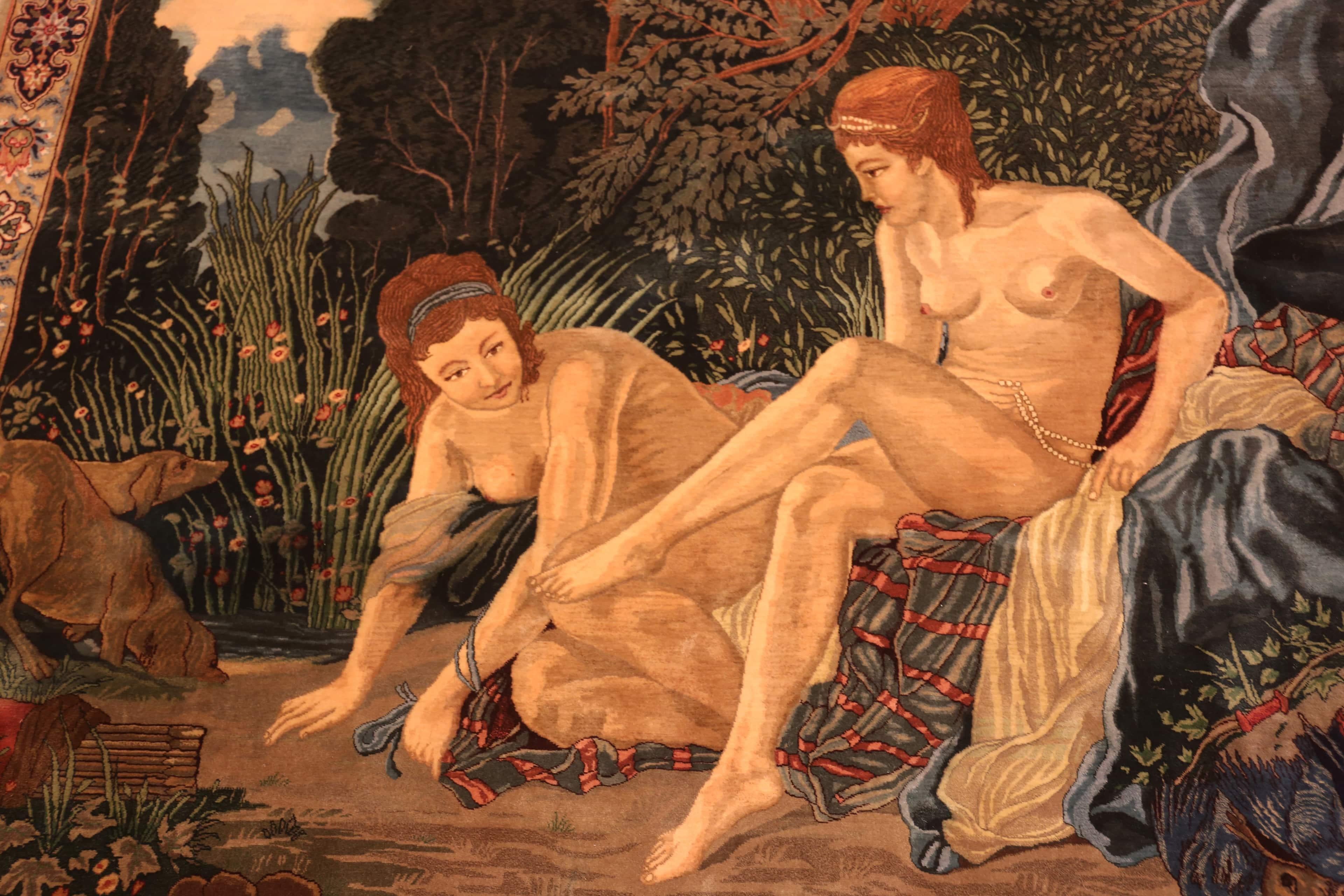 20th Century Nazmiyal Collection Persian Rug Depicting “Diane sortant du bain